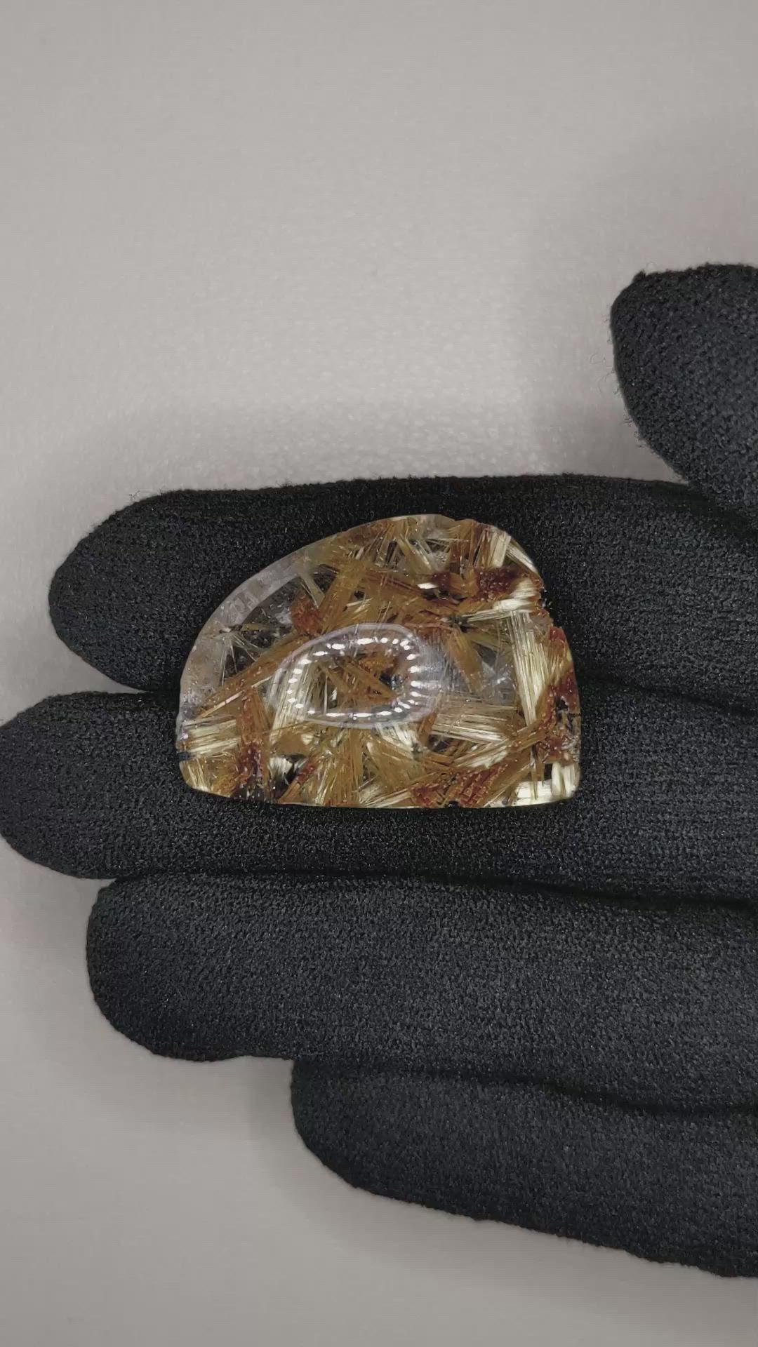 44.83 Ct. Multi Color Cabochon Rutilated Quartz from Brazil Size Video