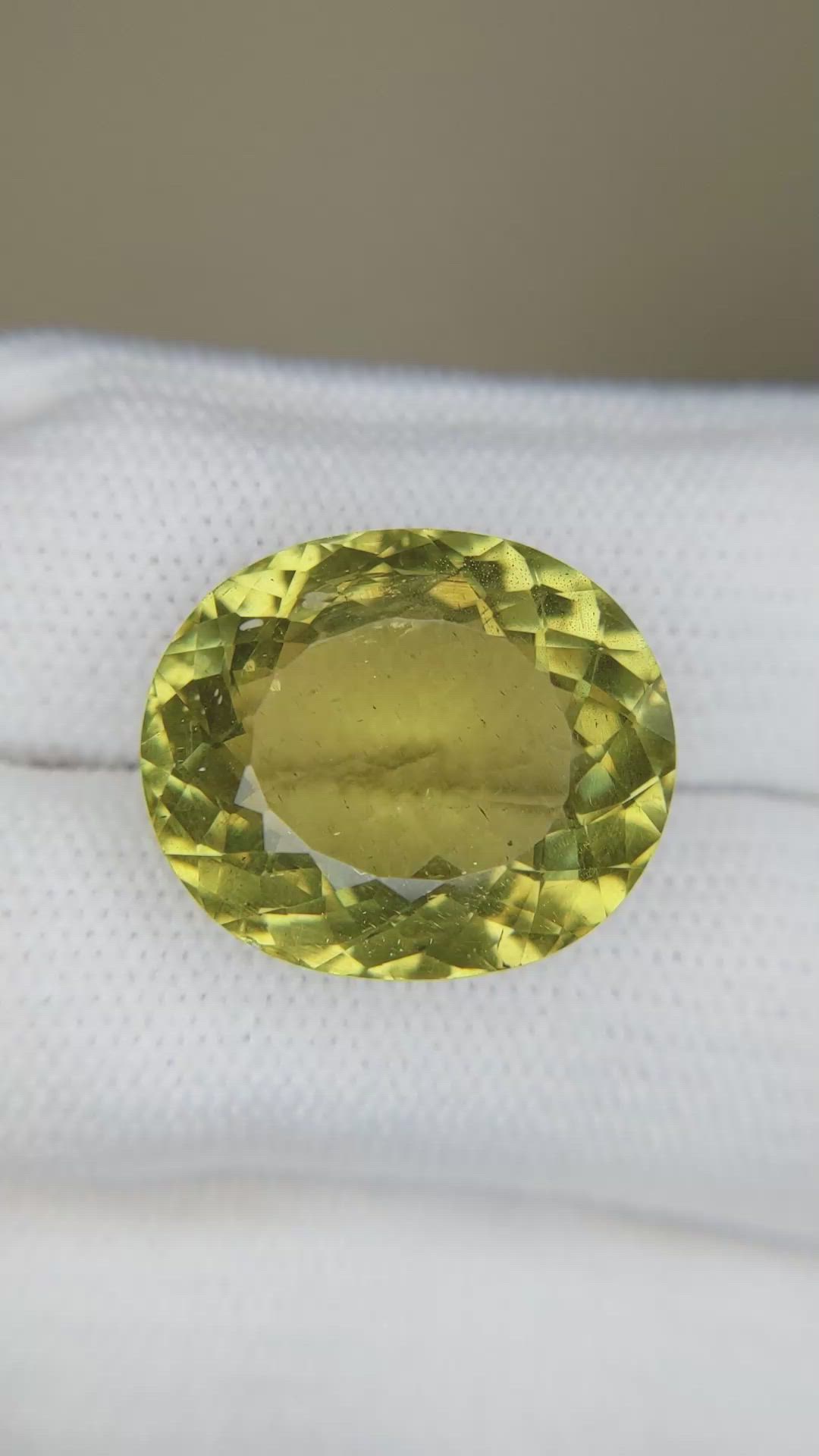 20.02 Ct. Yellowish Green Apatite from Brazil Size Video
