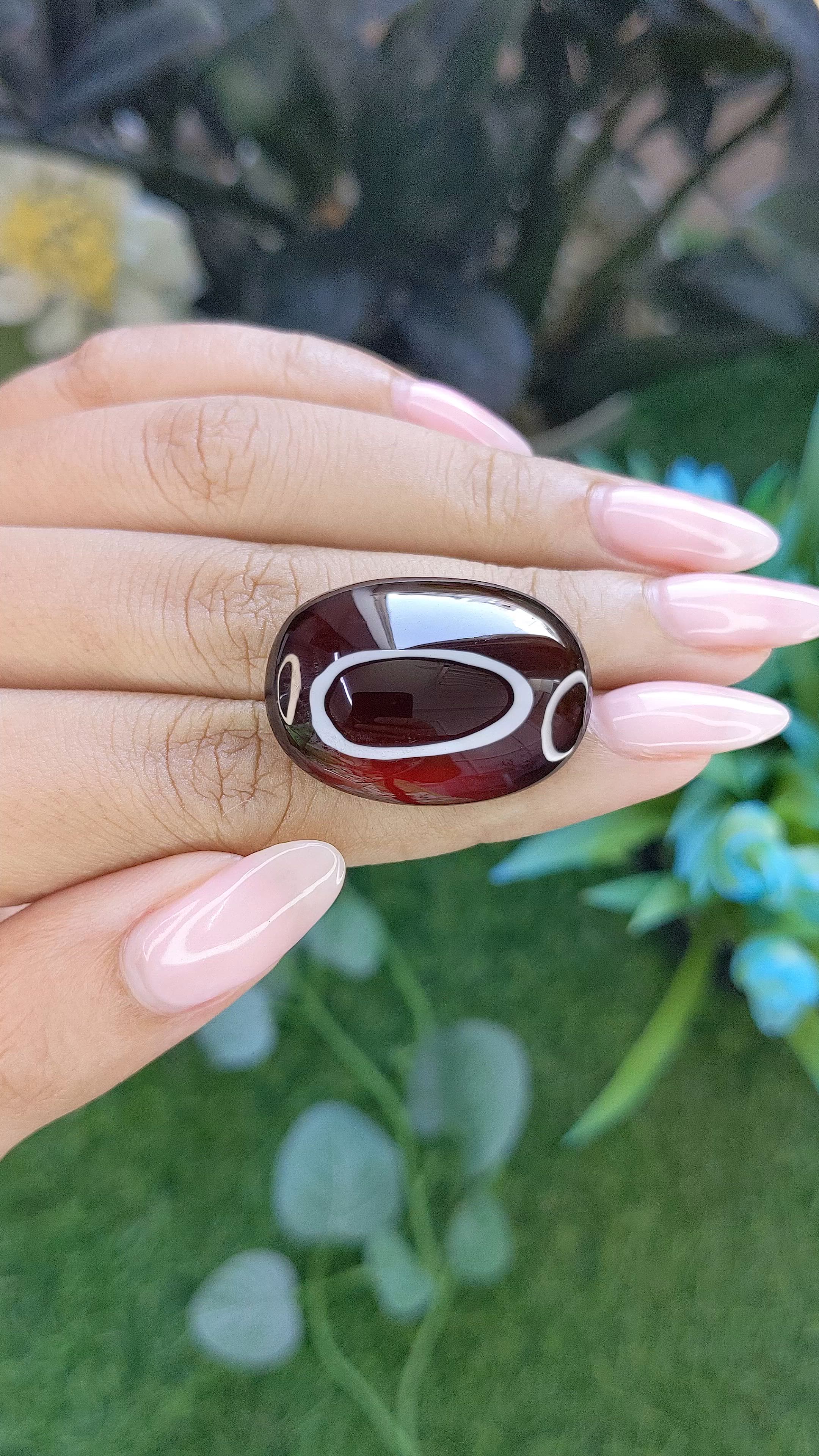 56.31 Ct. Red Cabochon Hessonite Garnet Size Video