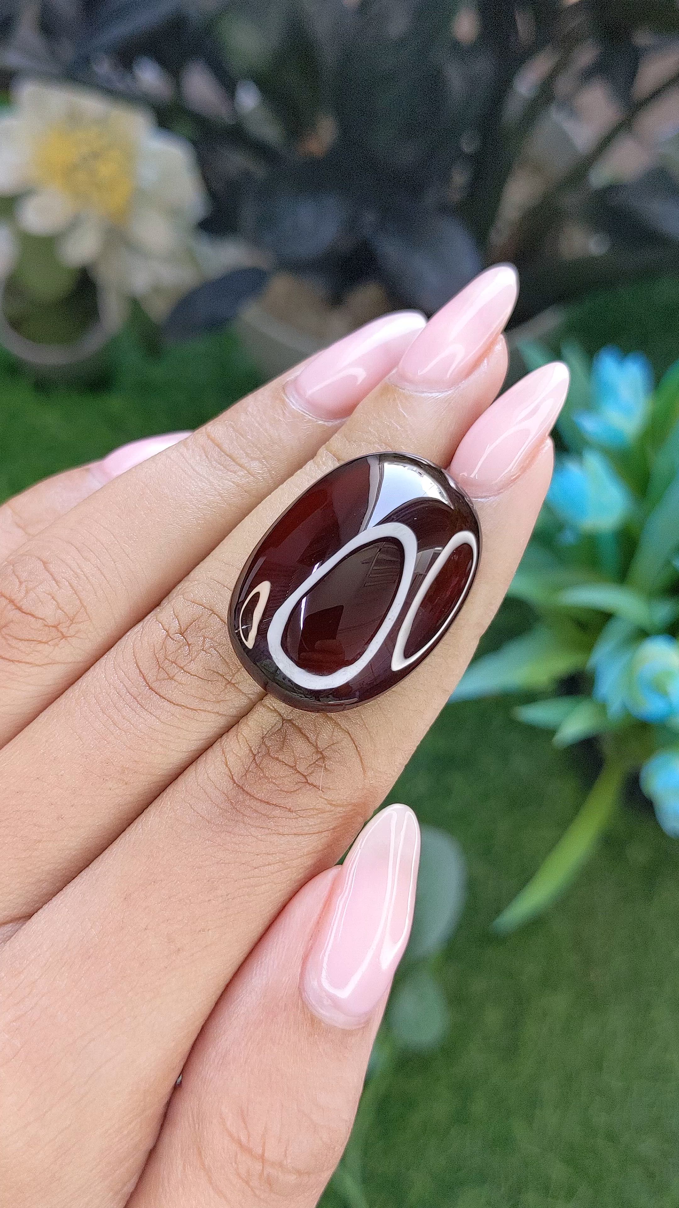56.31 Ct. Red Cabochon Hessonite Garnet Size Video