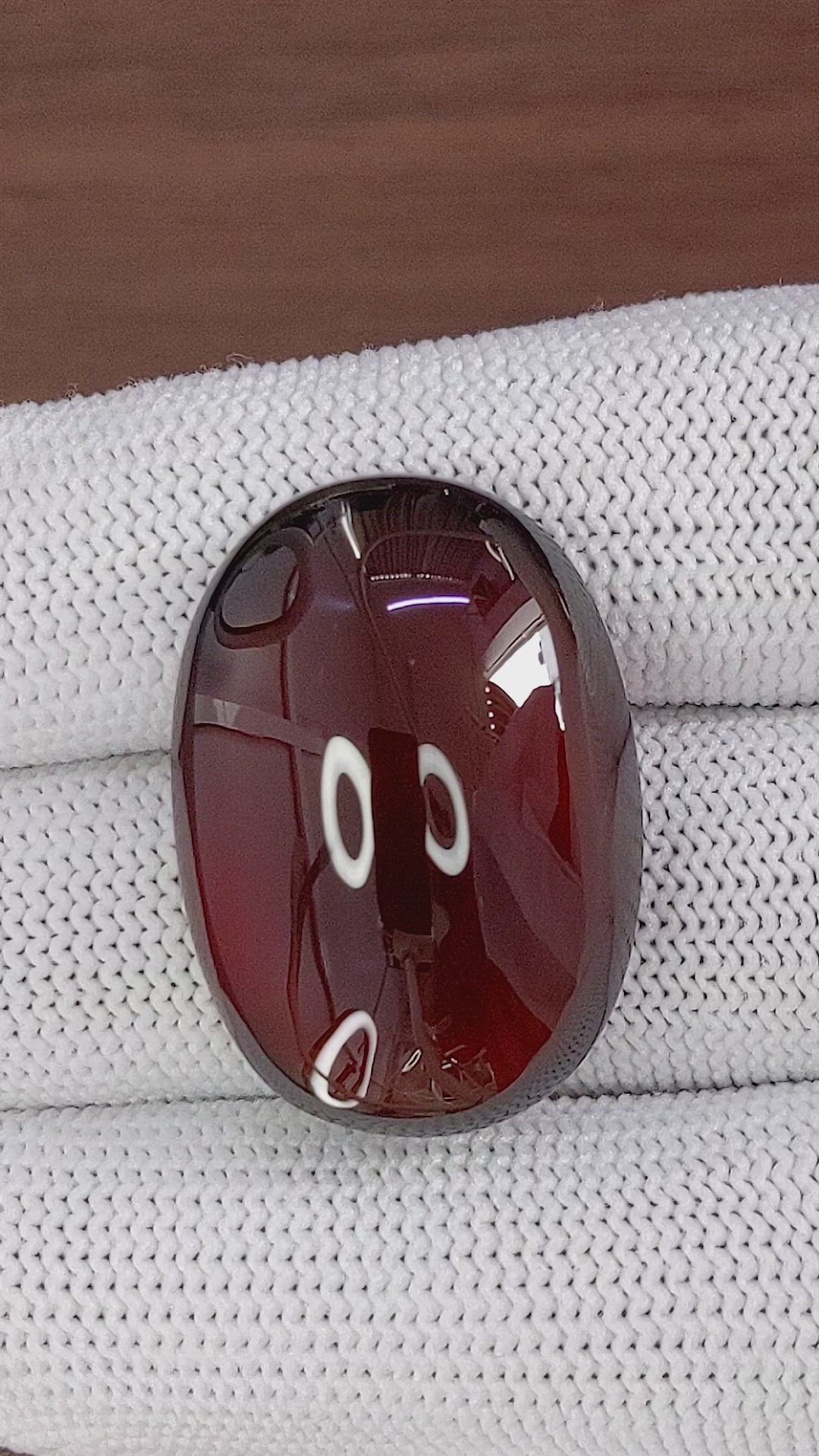 56.31 Ct. Red Cabochon Hessonite Garnet Size Video