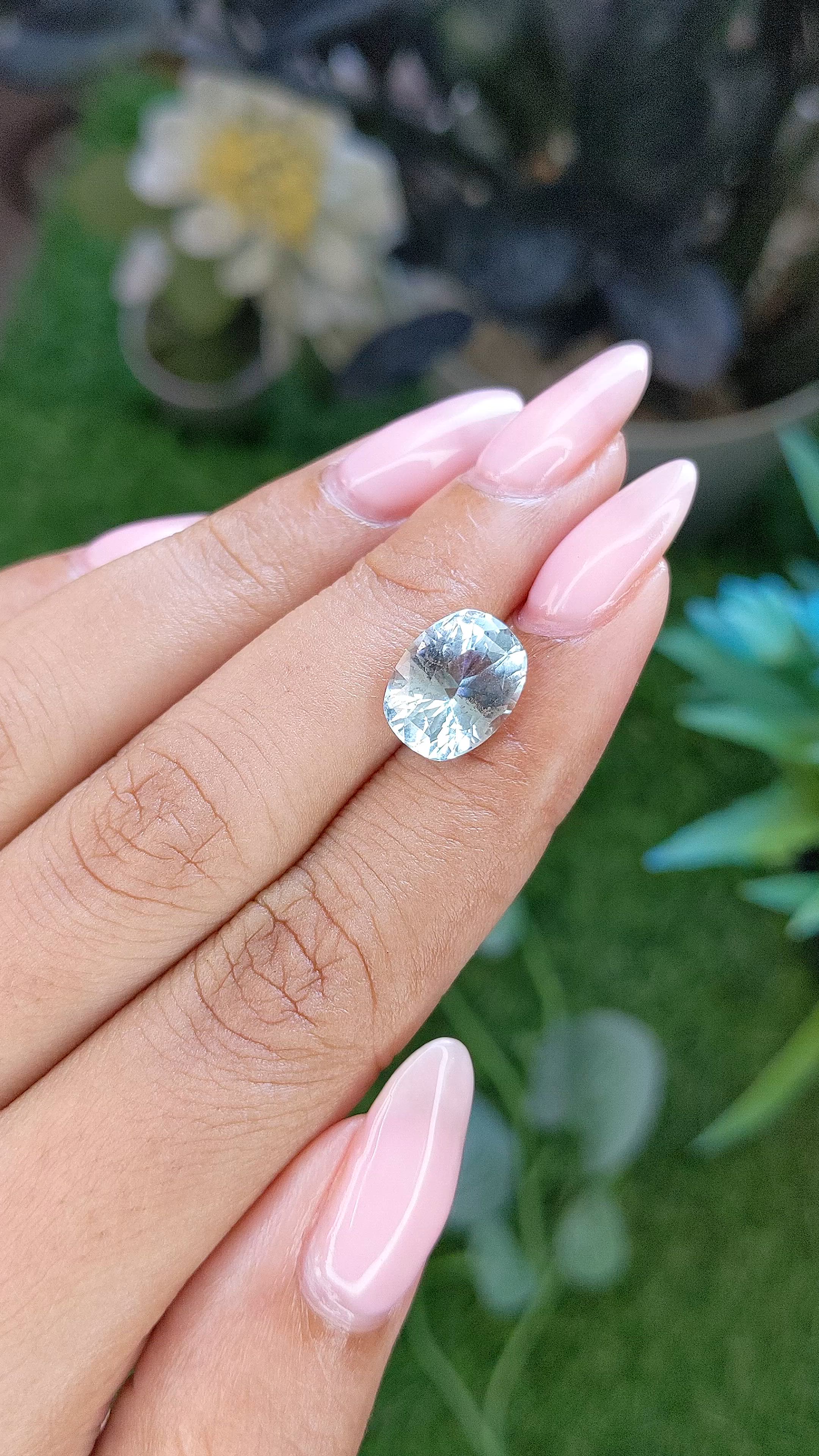 3.68 Ct. Blue Aquamarine from Ceylon (Sri Lanka) Size Video