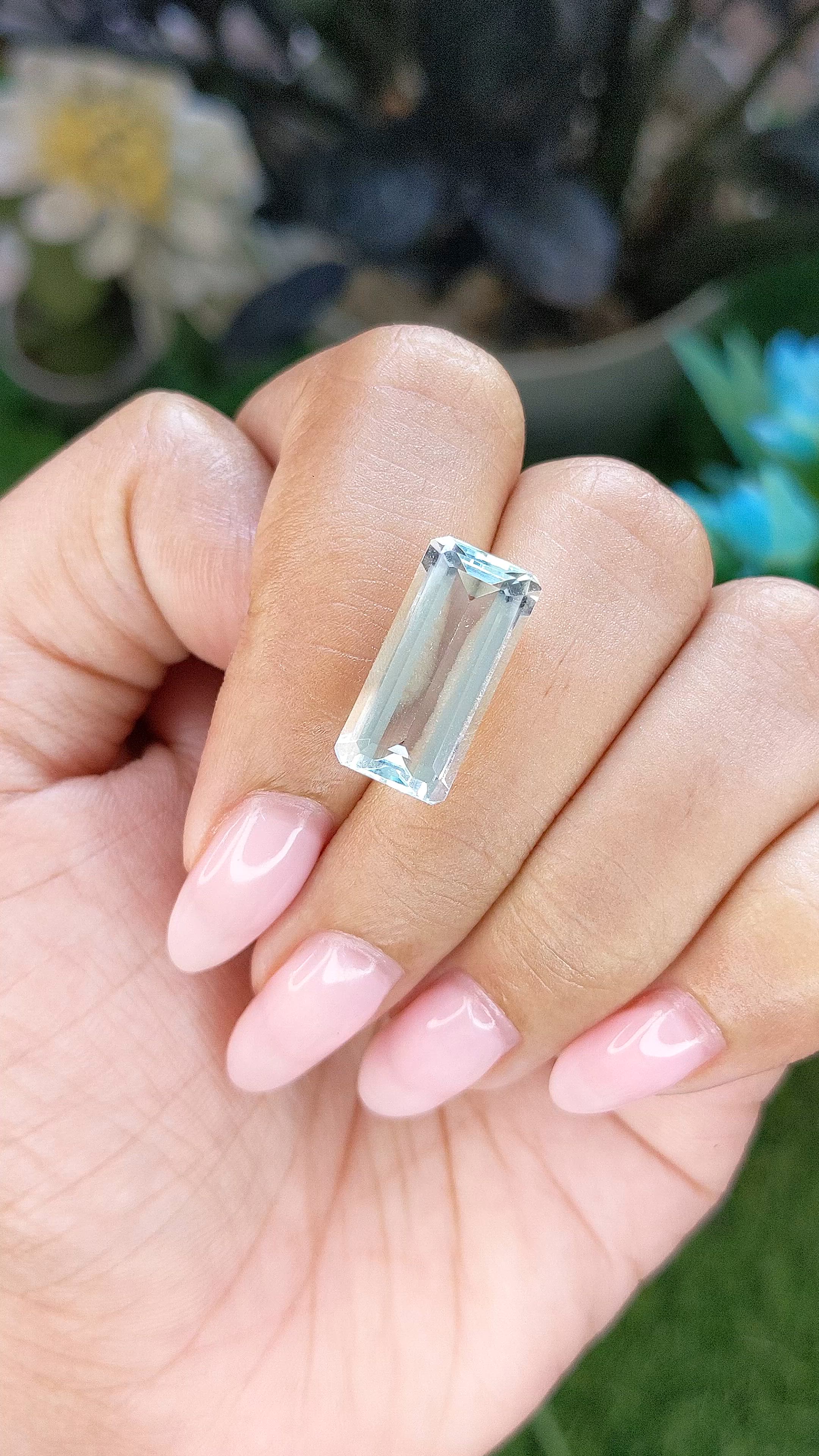 7.34 Ct. Blue Aquamarine from Ceylon (Sri Lanka) Size Video