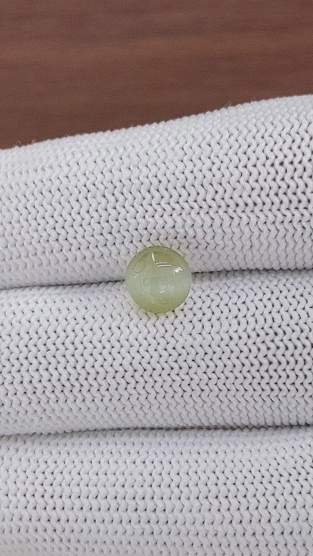 2.34 Ct. Green Cabochon Chrysoberyl from Ceylon (Sri Lanka) Size Video