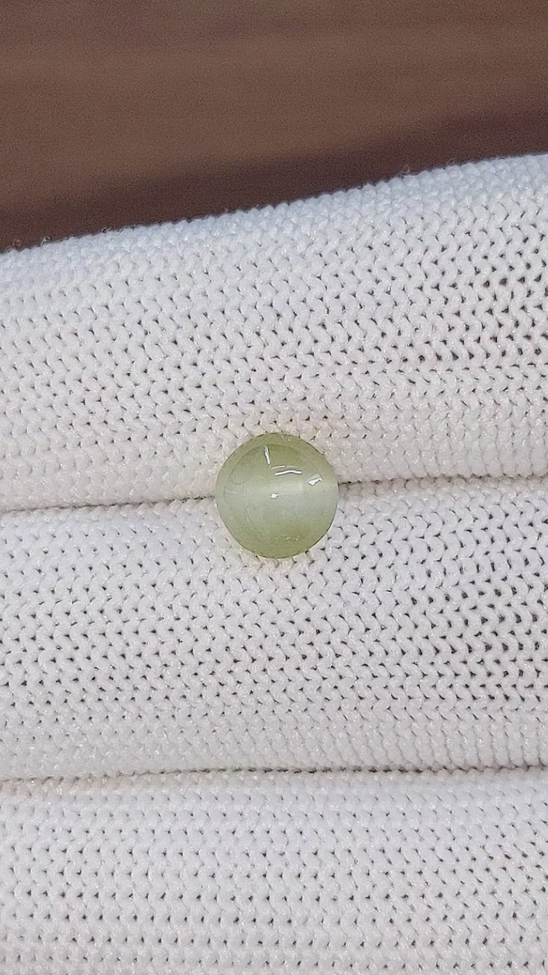 2.34 Ct. Green Cabochon Chrysoberyl from Ceylon (Sri Lanka) Size Video
