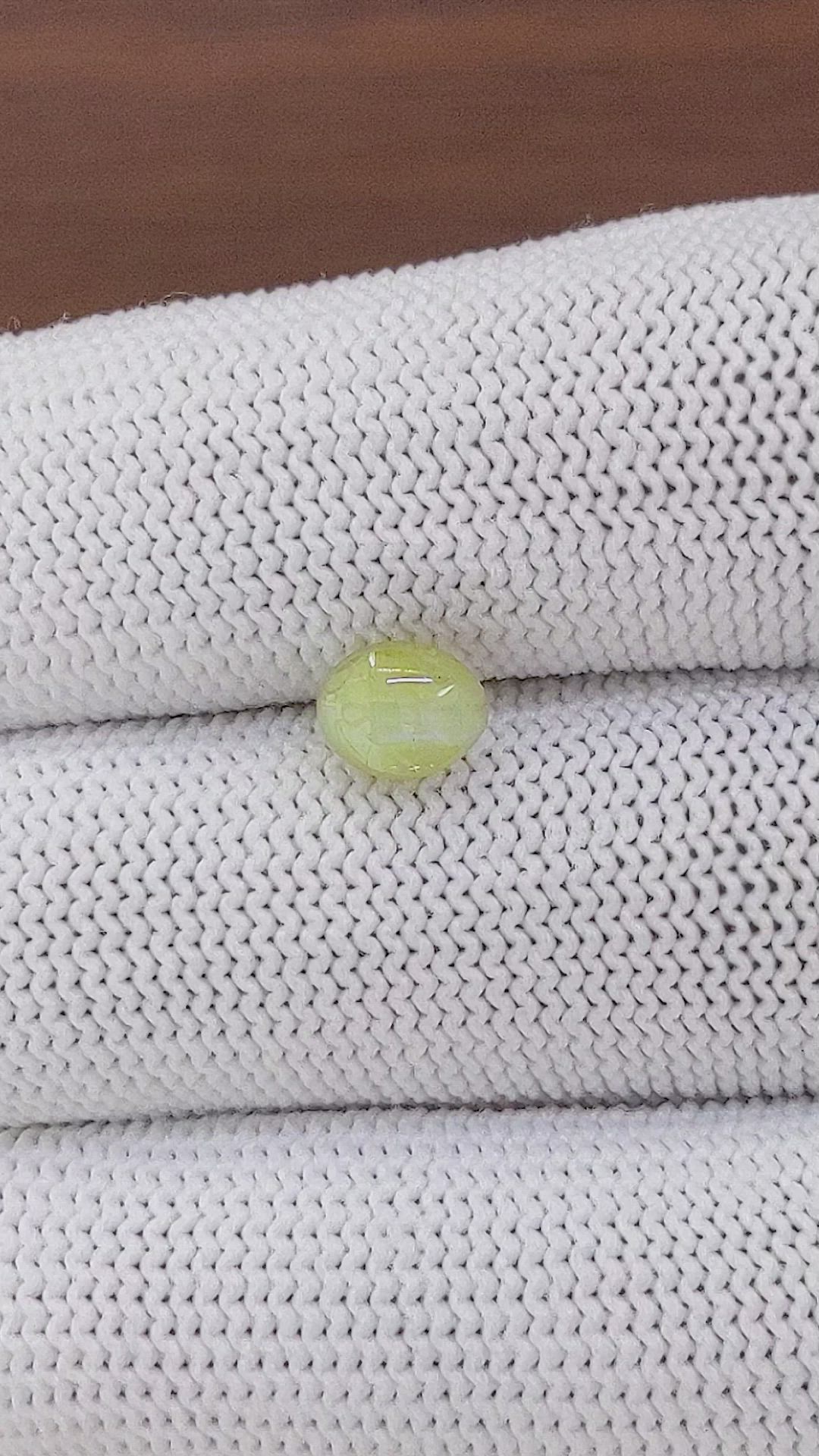 1.71 Ct. Greenish Yellow Cabochon Chrysoberyl from Ceylon (Sri Lanka) Size Video