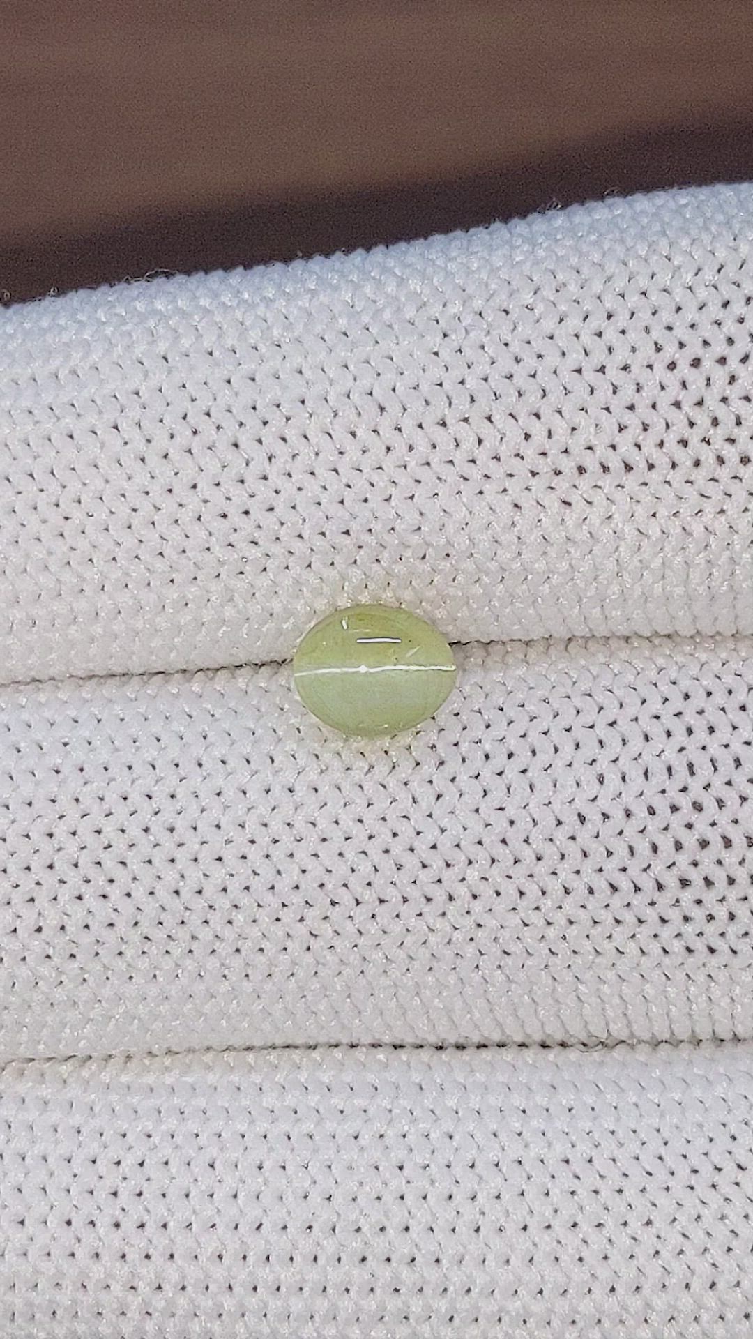1.71 Ct. Greenish Yellow Cabochon Chrysoberyl from Ceylon (Sri Lanka) Size Video