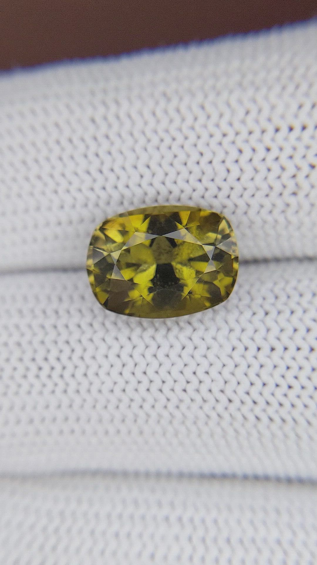 4.57 Ct. Yellowish Green Tourmaline from Ceylon (Sri Lanka) Size Video