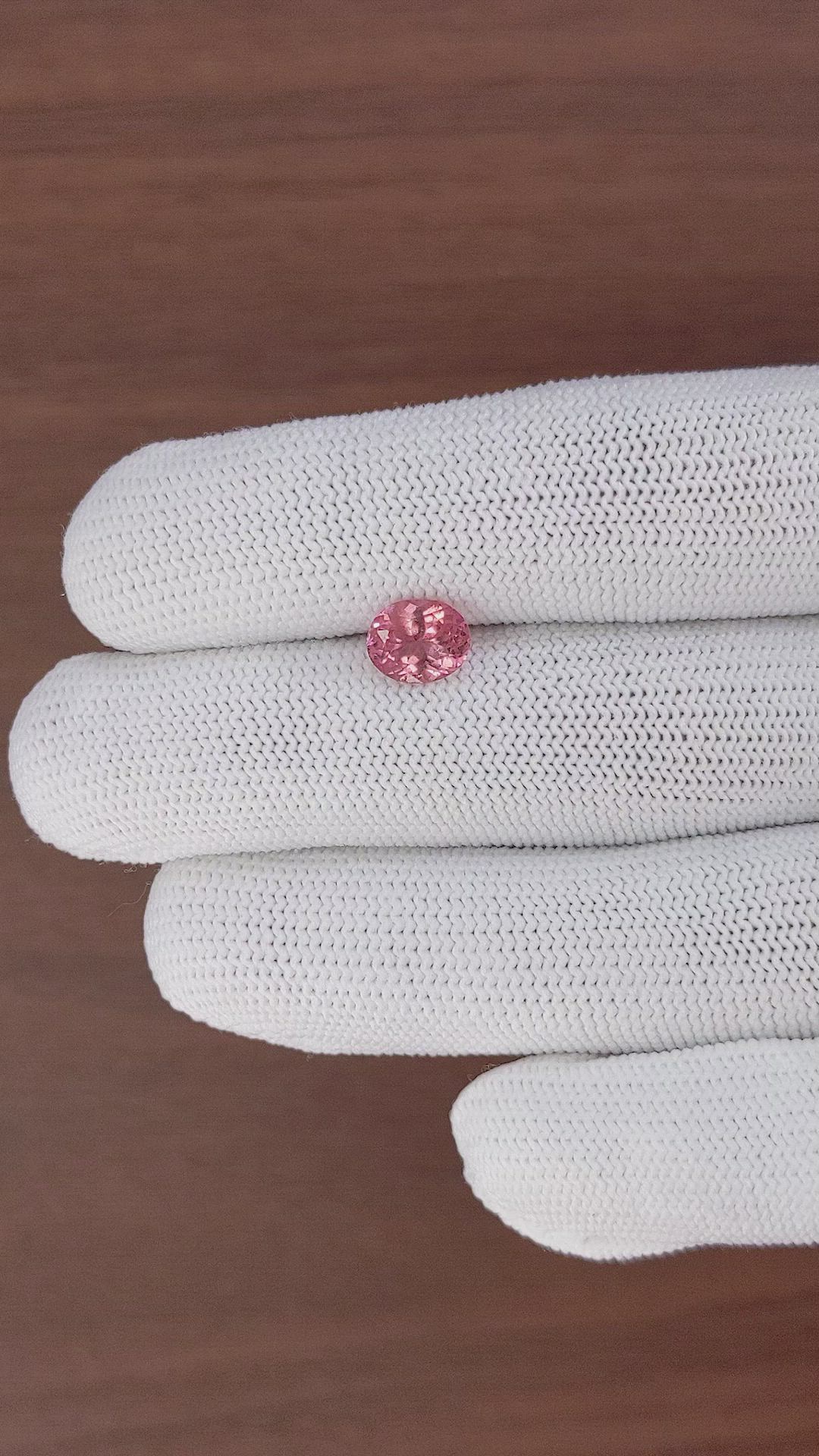 1.34 Ct. Pink Tourmaline from Ceylon (Sri Lanka) Size Video