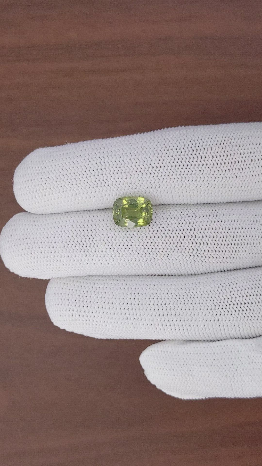 4.50 Ct. Yellowish Green Zircon from Ceylon (Sri Lanka) Size Video