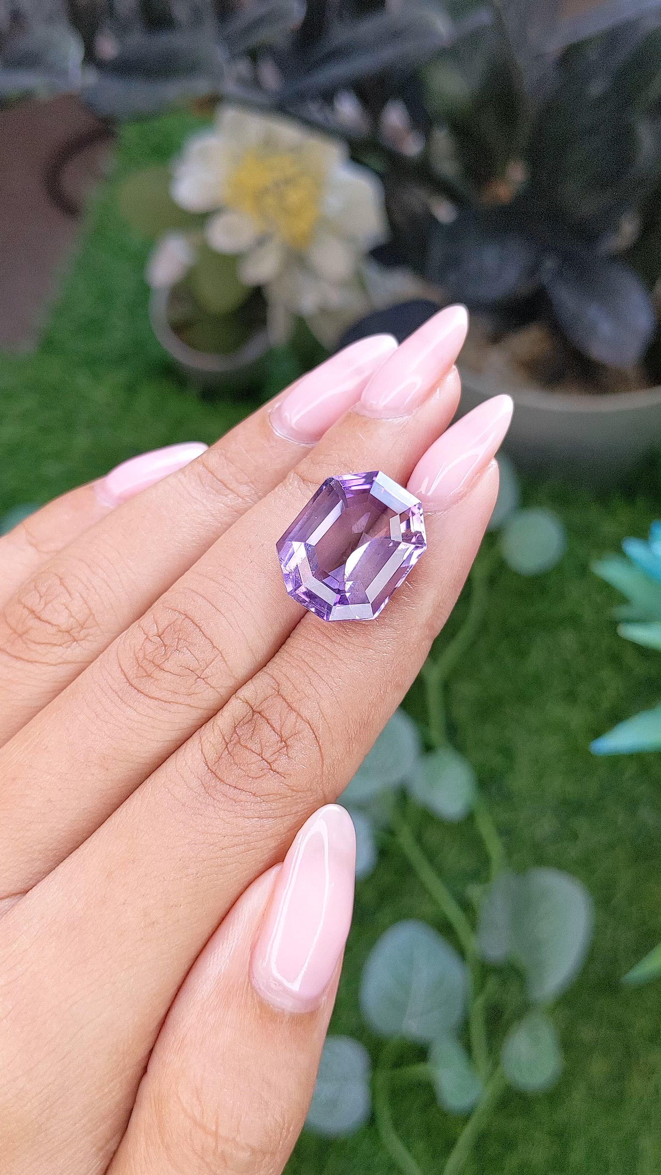 14.61 Ct. Purple Amethyst from Ceylon (Sri Lanka) Size Video