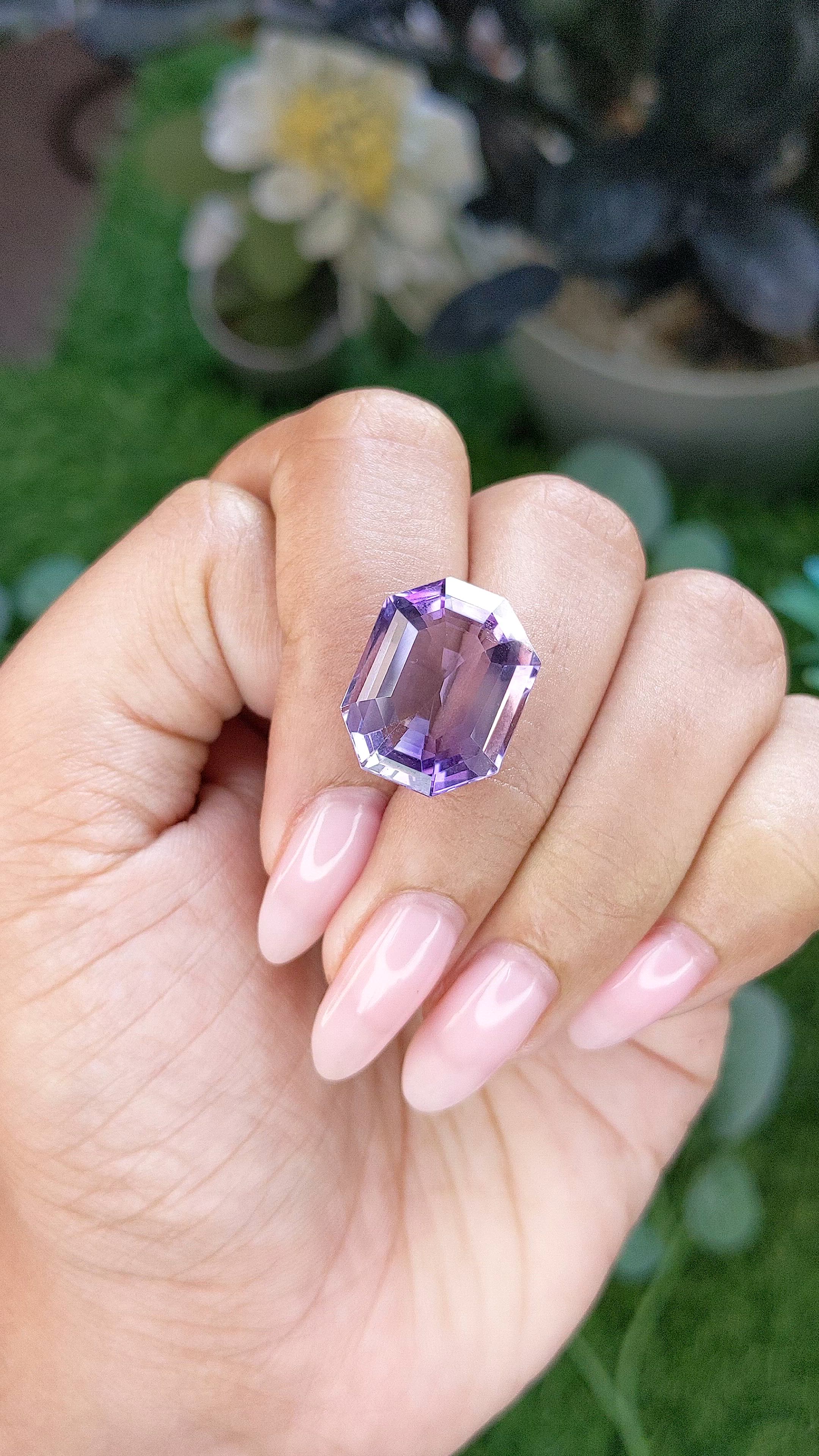 14.61 Ct. Purple Amethyst from Ceylon (Sri Lanka) Size Video