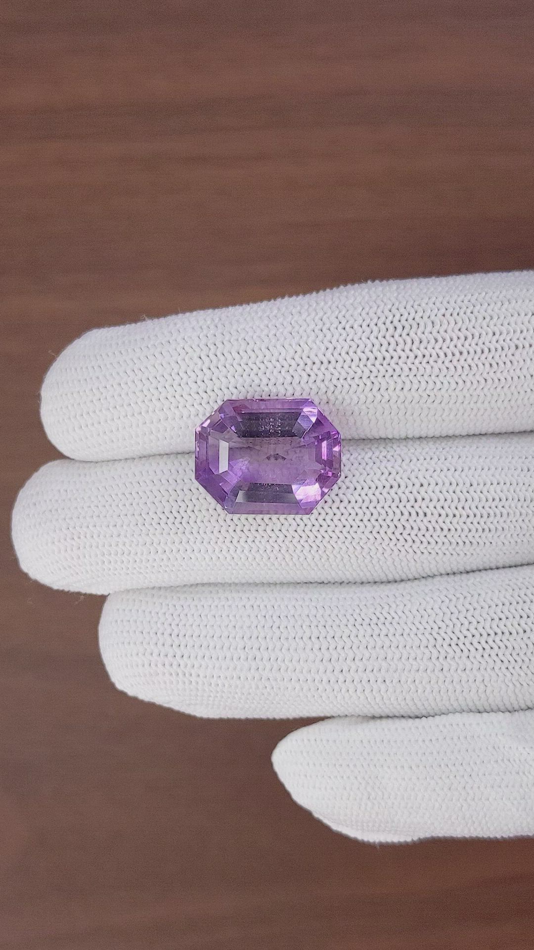 14.61 Ct. Purple Amethyst from Ceylon (Sri Lanka) Size Video