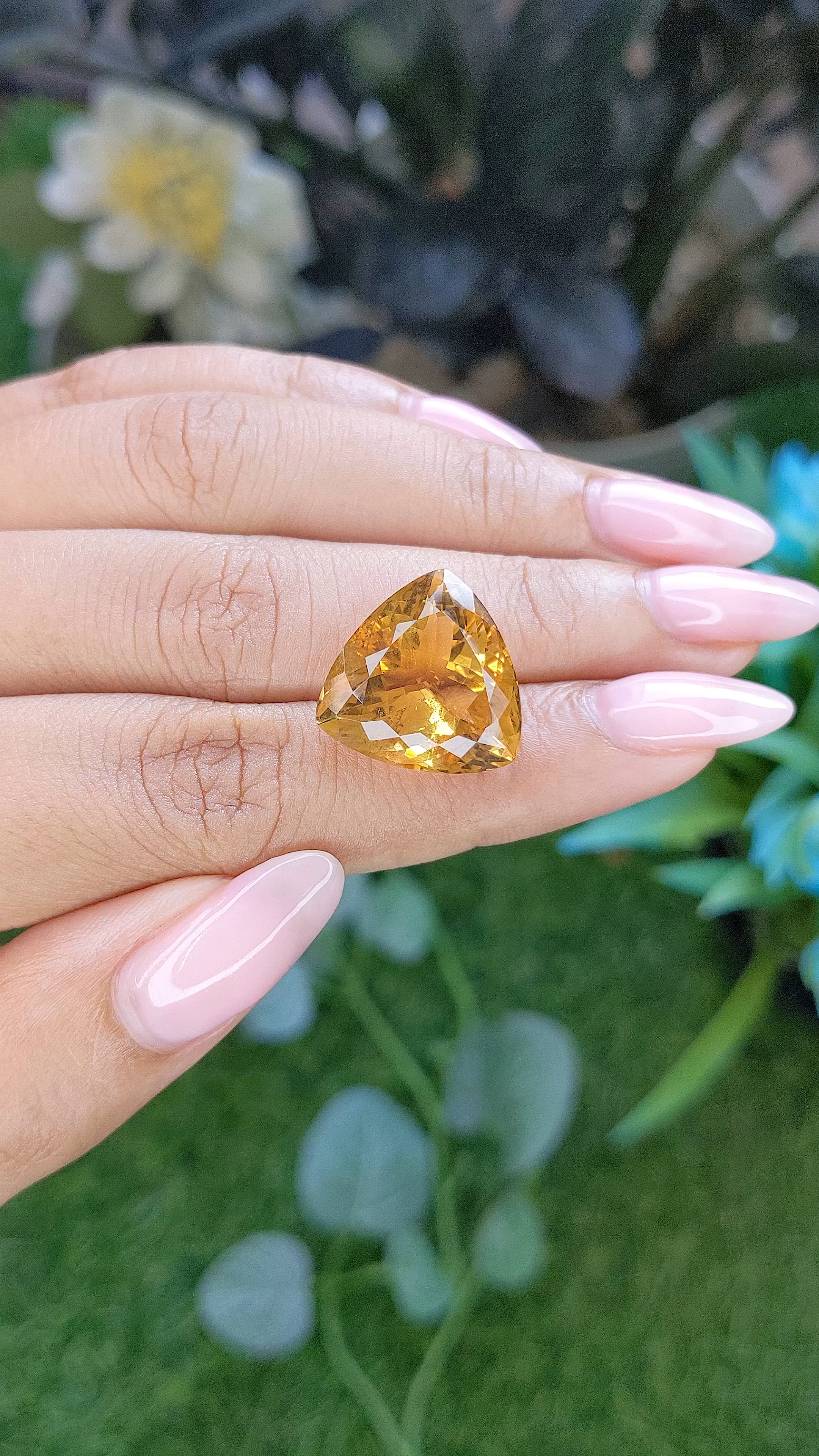14.65 Ct. Yellow Citrine from Ceylon (Sri Lanka) Size Video