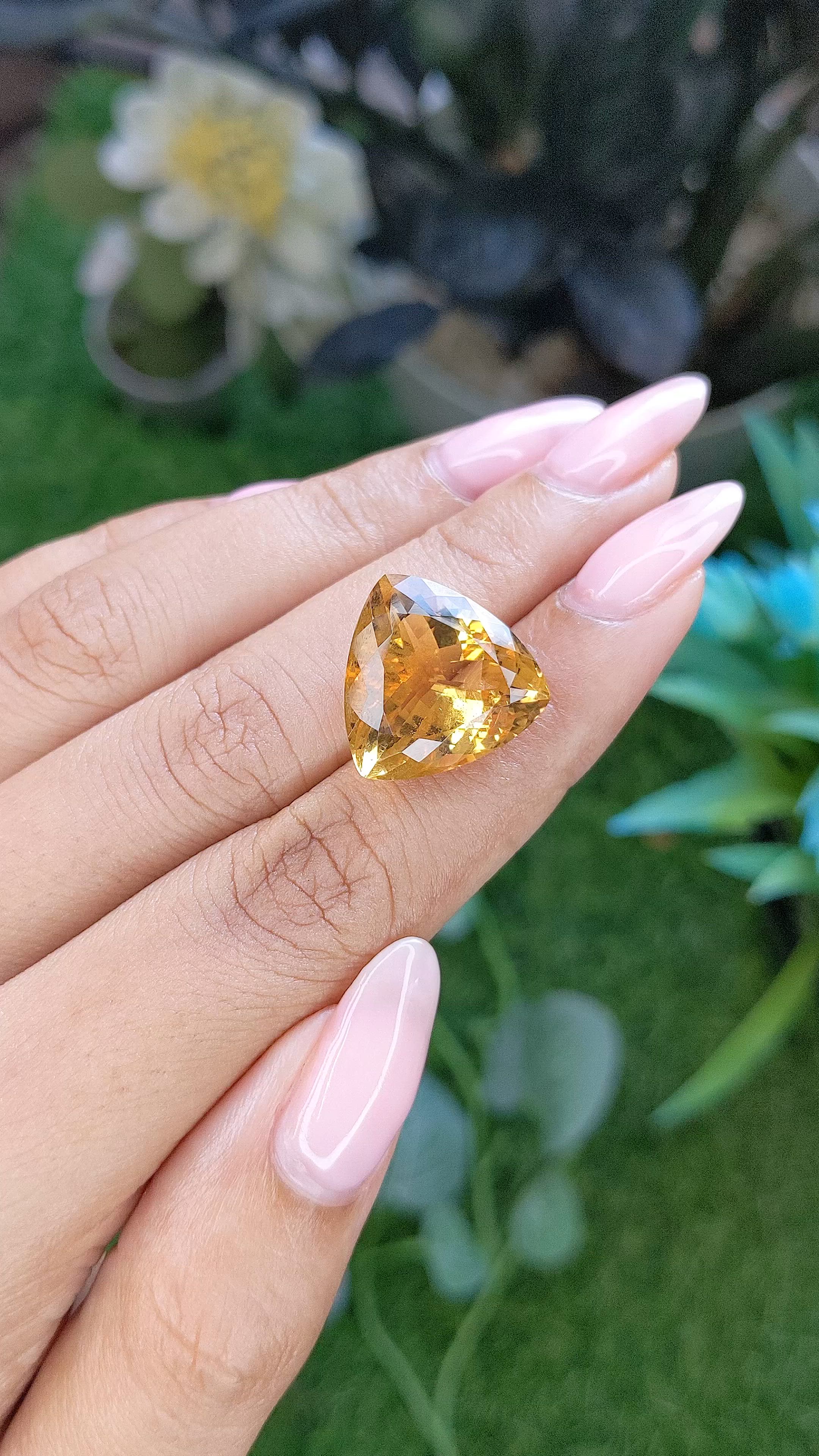 14.65 Ct. Yellow Citrine from Ceylon (Sri Lanka) Size Video