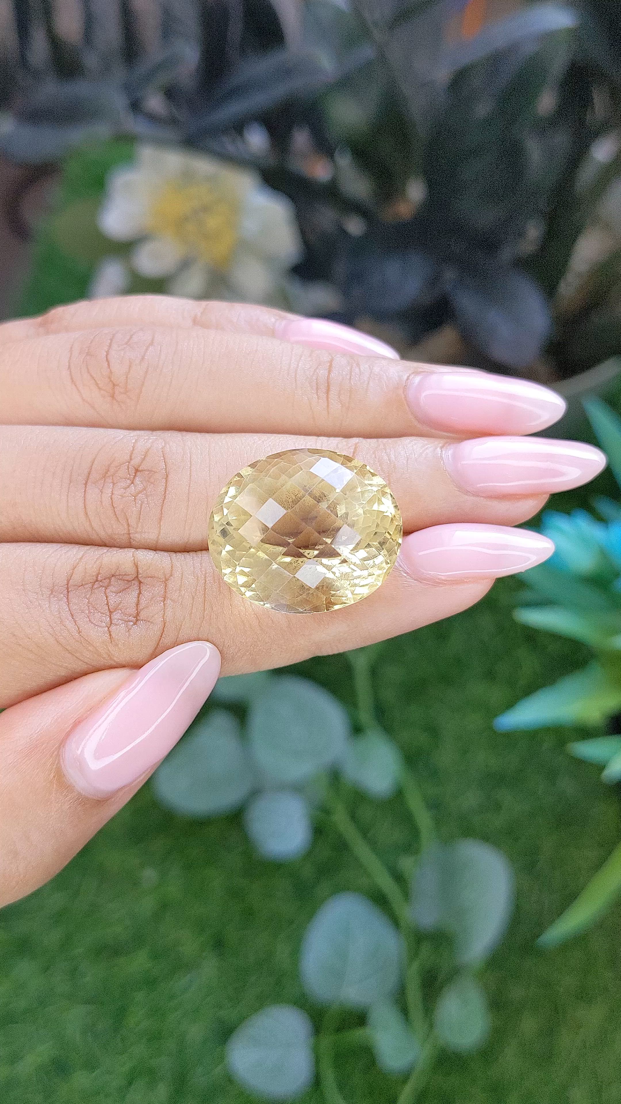 30.97 Ct. Yellow Citrine from Ceylon (Sri Lanka) Size Video