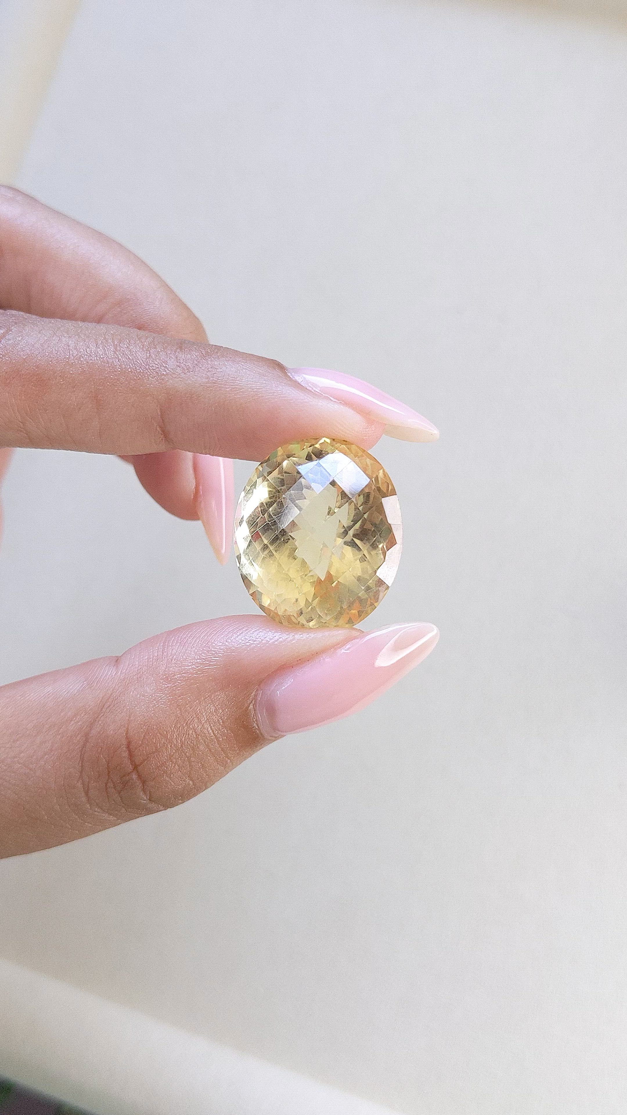 30.97 Ct. Yellow Citrine from Ceylon (Sri Lanka) Size Video