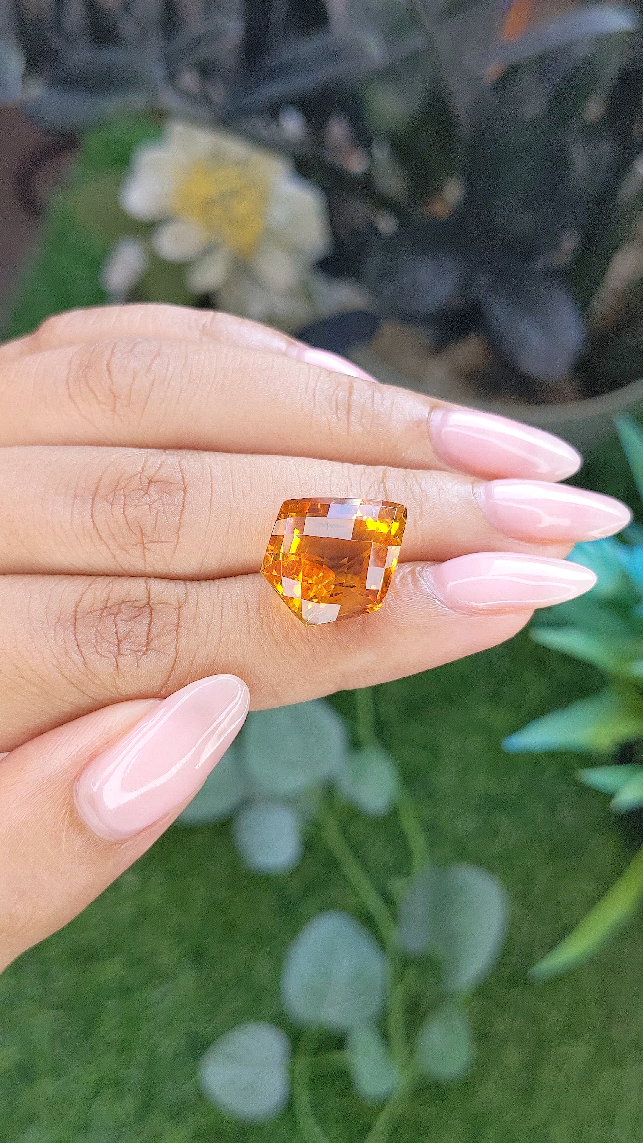 12.77 Ct. Orange Citrine from Ceylon (Sri Lanka) Size Video