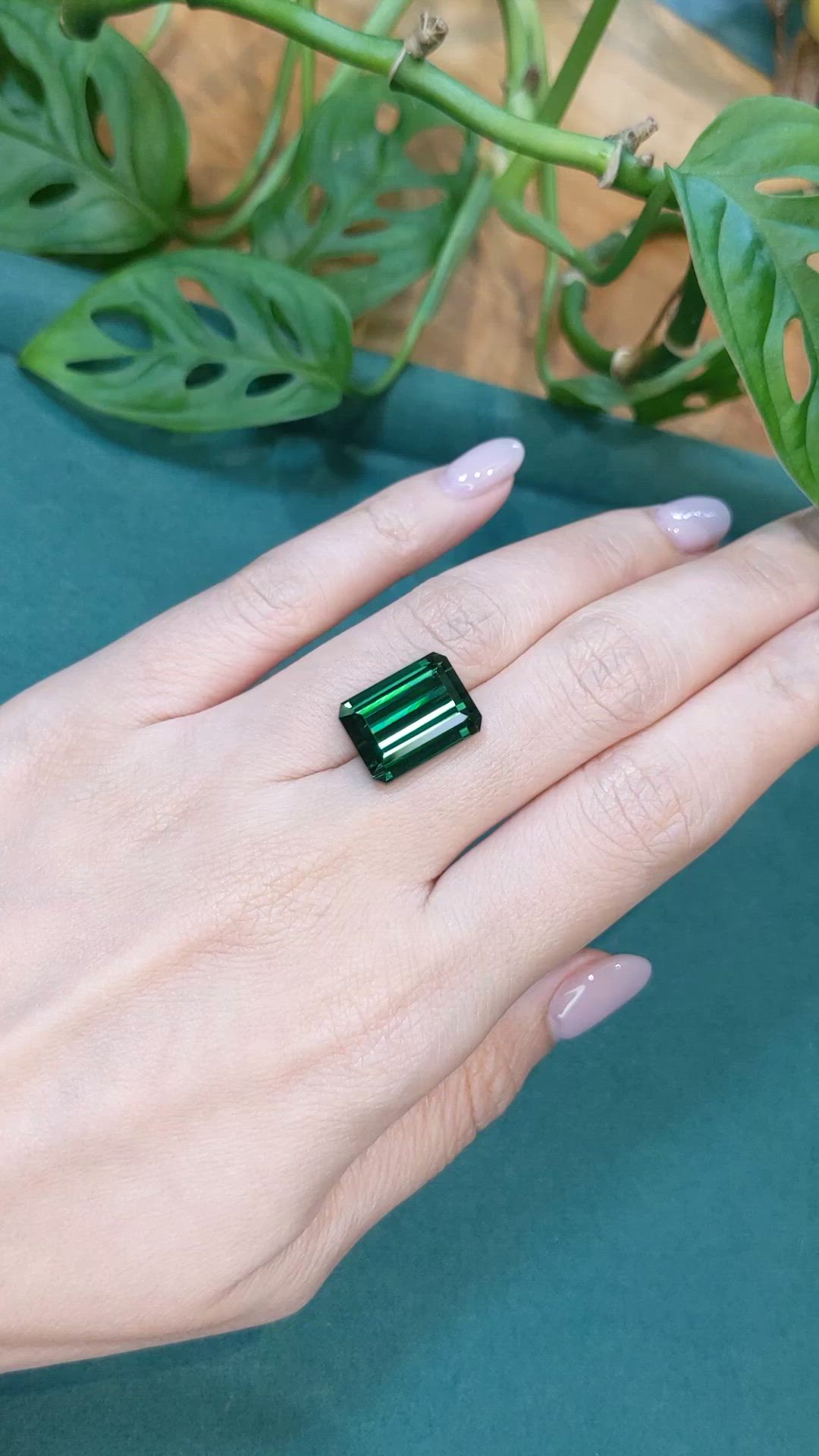 13.40 Ct. Green Tourmaline from Brazil Size Video