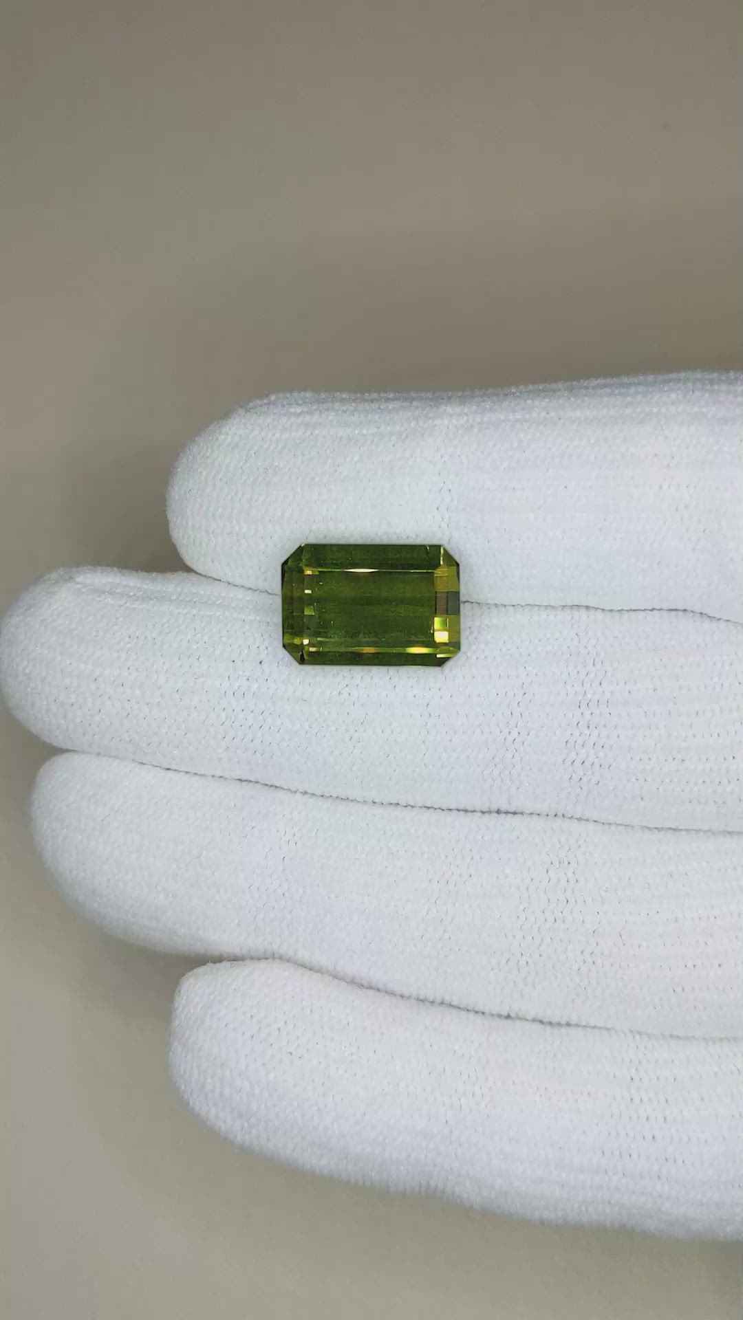 10.36 Ct. Green Tourmaline from Brazil Size Video
