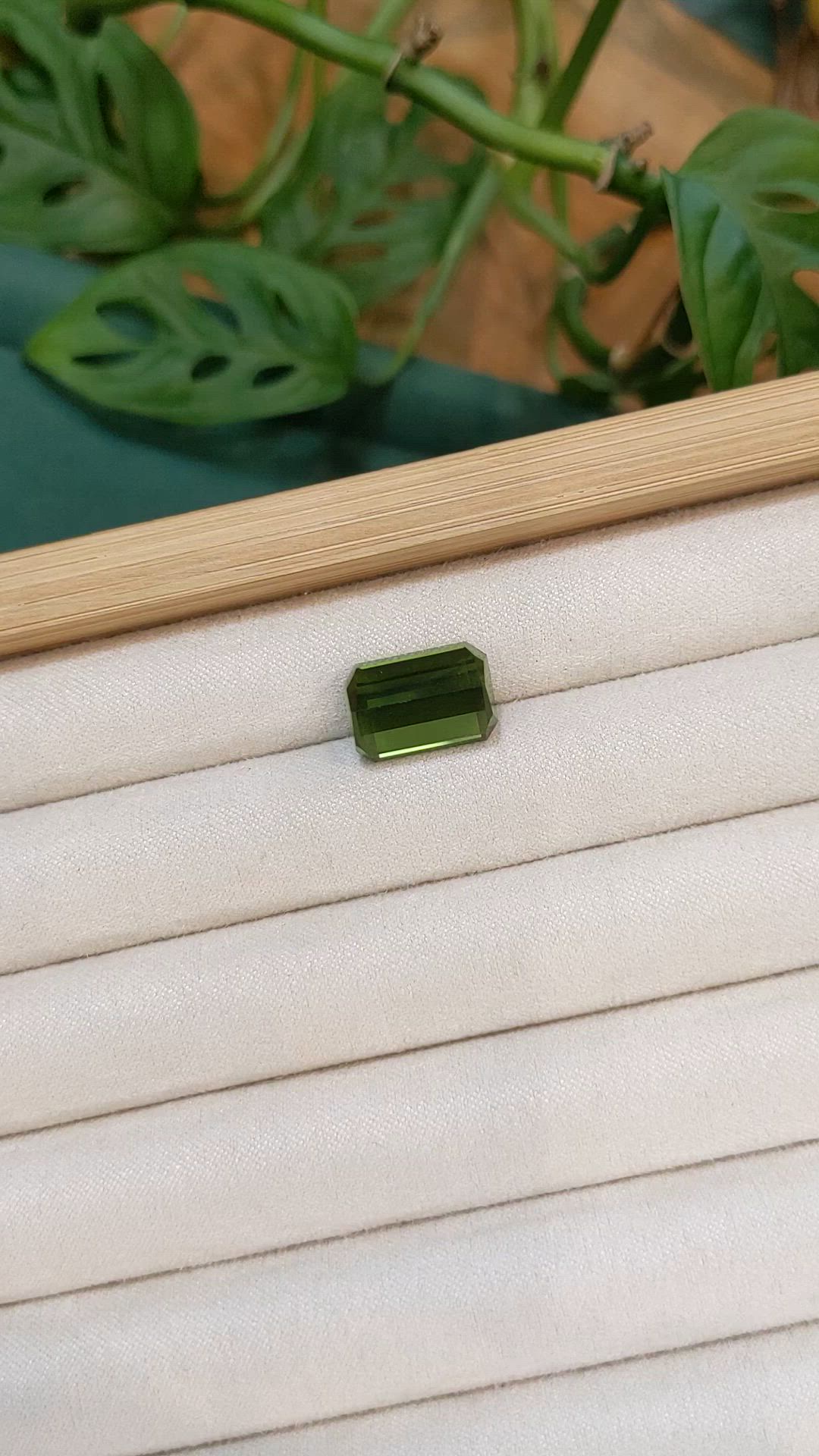 10.36 Ct. Green Tourmaline from Brazil Size Video