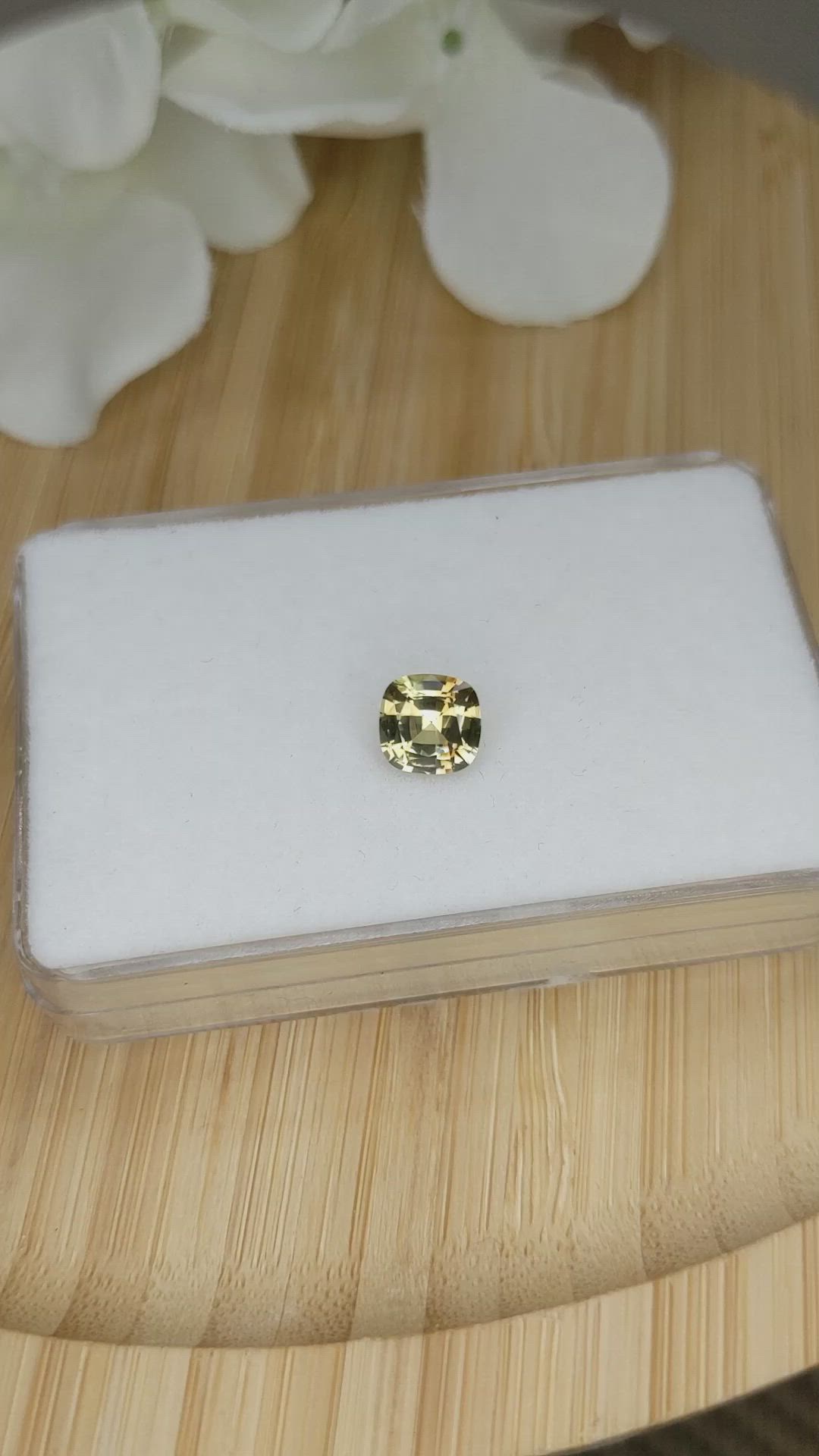 1.18 Ct. Greenish Yellow Chrysoberyl from Ceylon (Sri Lanka) Size Video