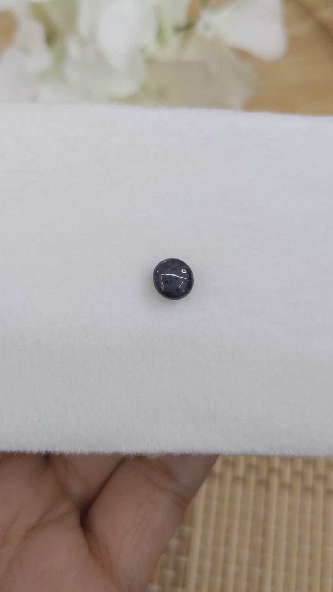 1.52 Ct. Greyish Violet Cabochon Spinel from Ceylon (Sri Lanka) Size Video
