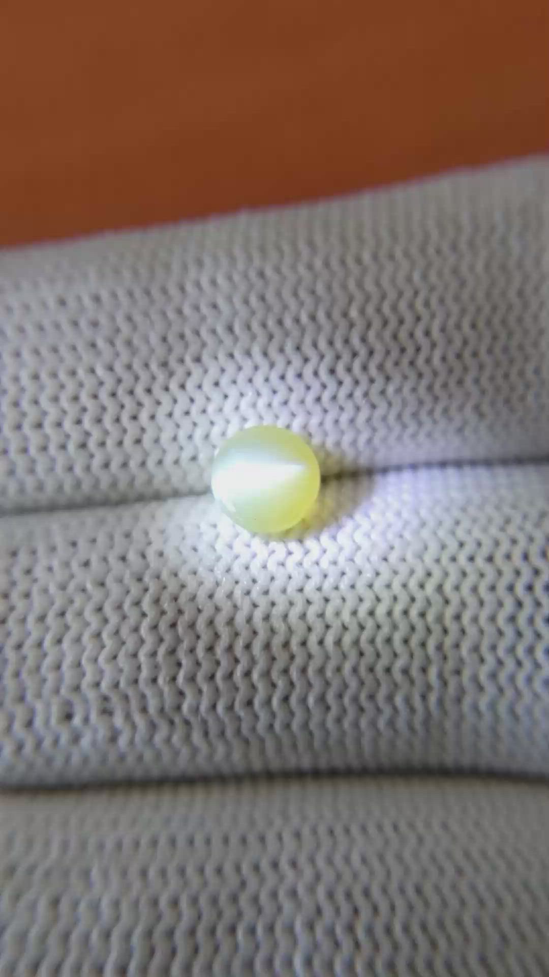 1.31 Ct. Brownish Yellow Cabochon Chrysoberyl from Ceylon (Sri Lanka) Size Video