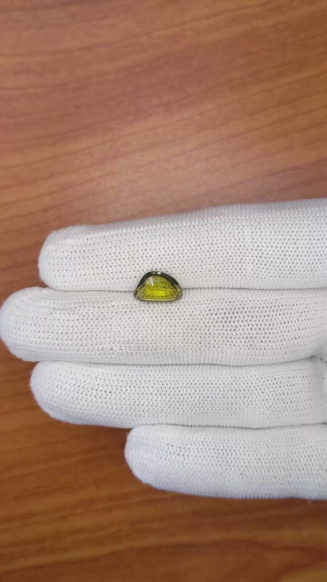 3.10 Ct. Brownish Yellow Chrysoberyl from Ceylon (Sri Lanka) Size Video