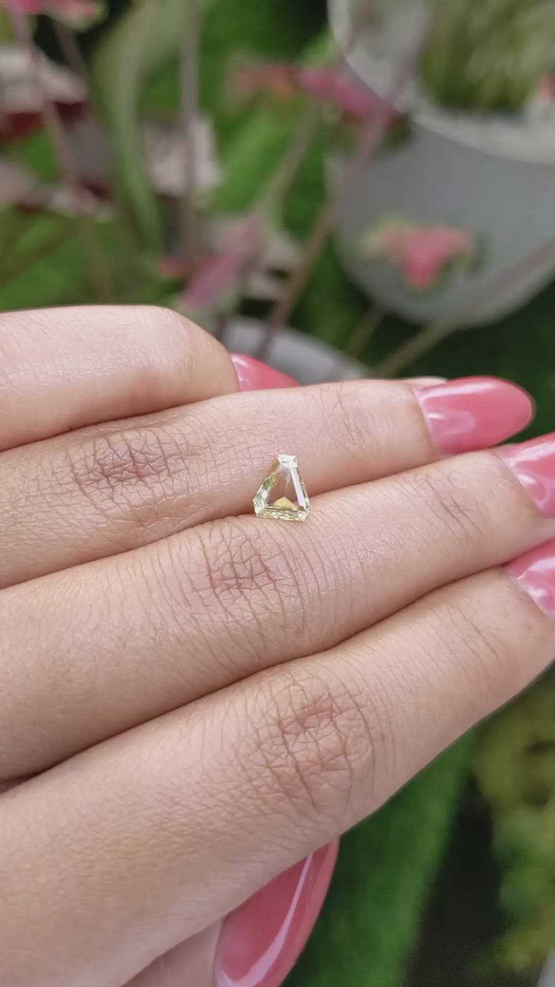 0.99 Ct. Yellow Chrysoberyl from Ceylon (Sri Lanka) Size Video
