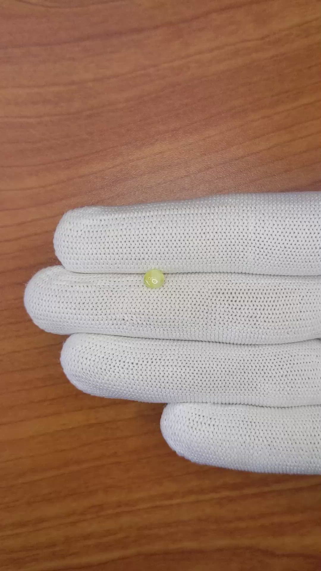 0.63 Ct. Yellow Cabochon Chrysoberyl from Ceylon (Sri Lanka) Size Video