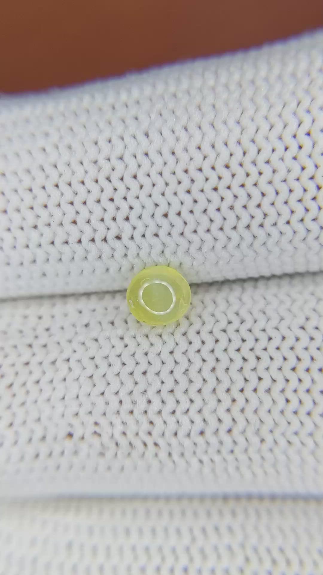 0.63 Ct. Yellow Cabochon Chrysoberyl from Ceylon (Sri Lanka) Size Video