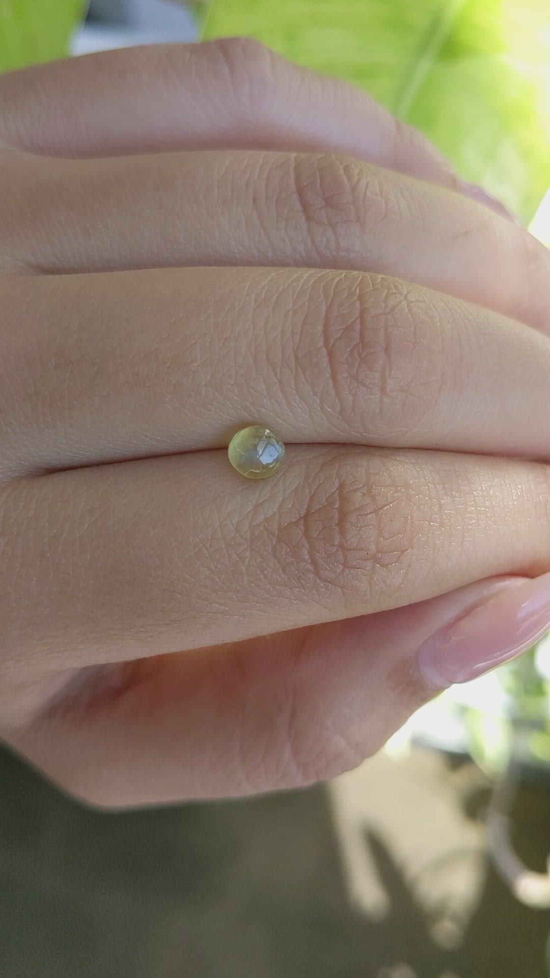 0.99 Ct. Yellow Cabochon Chrysoberyl from Ceylon (Sri Lanka) Size Video