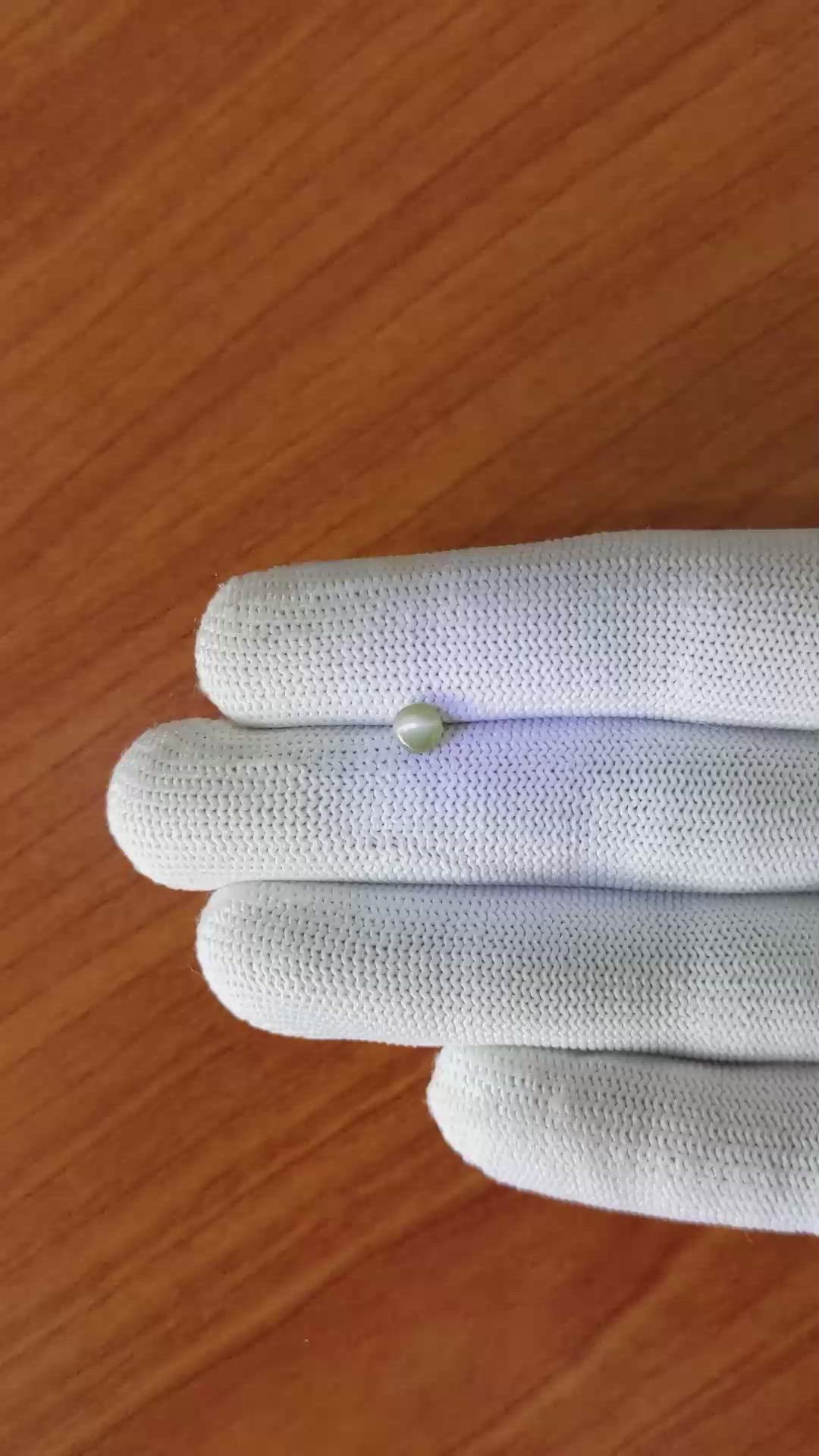 0.70 Ct. Yellowish Green Cabochon Chrysoberyl from Ceylon (Sri Lanka) Size Video