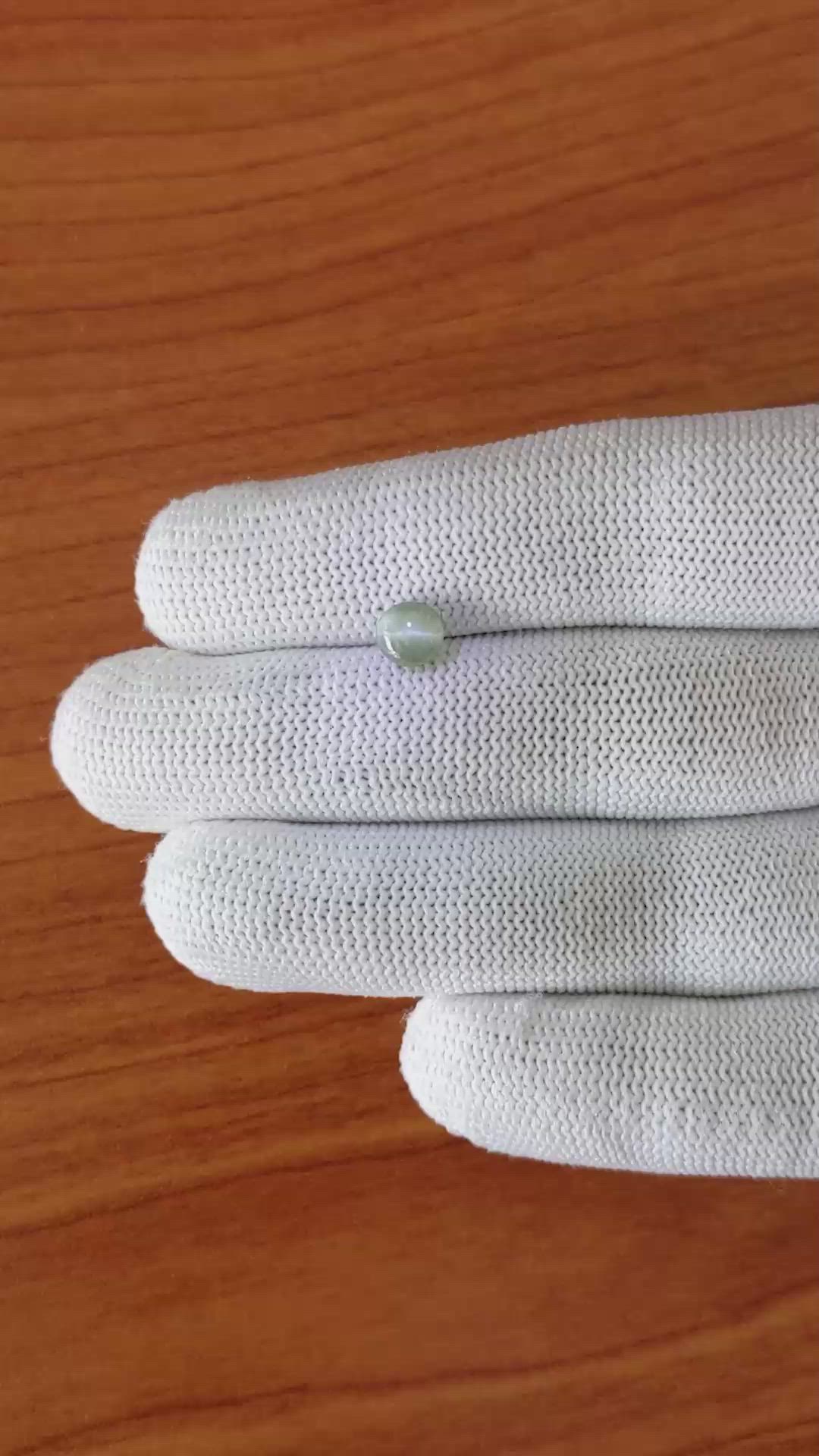 1.08 Ct. Green Cabochon Chrysoberyl from Ceylon (Sri Lanka) Size Video