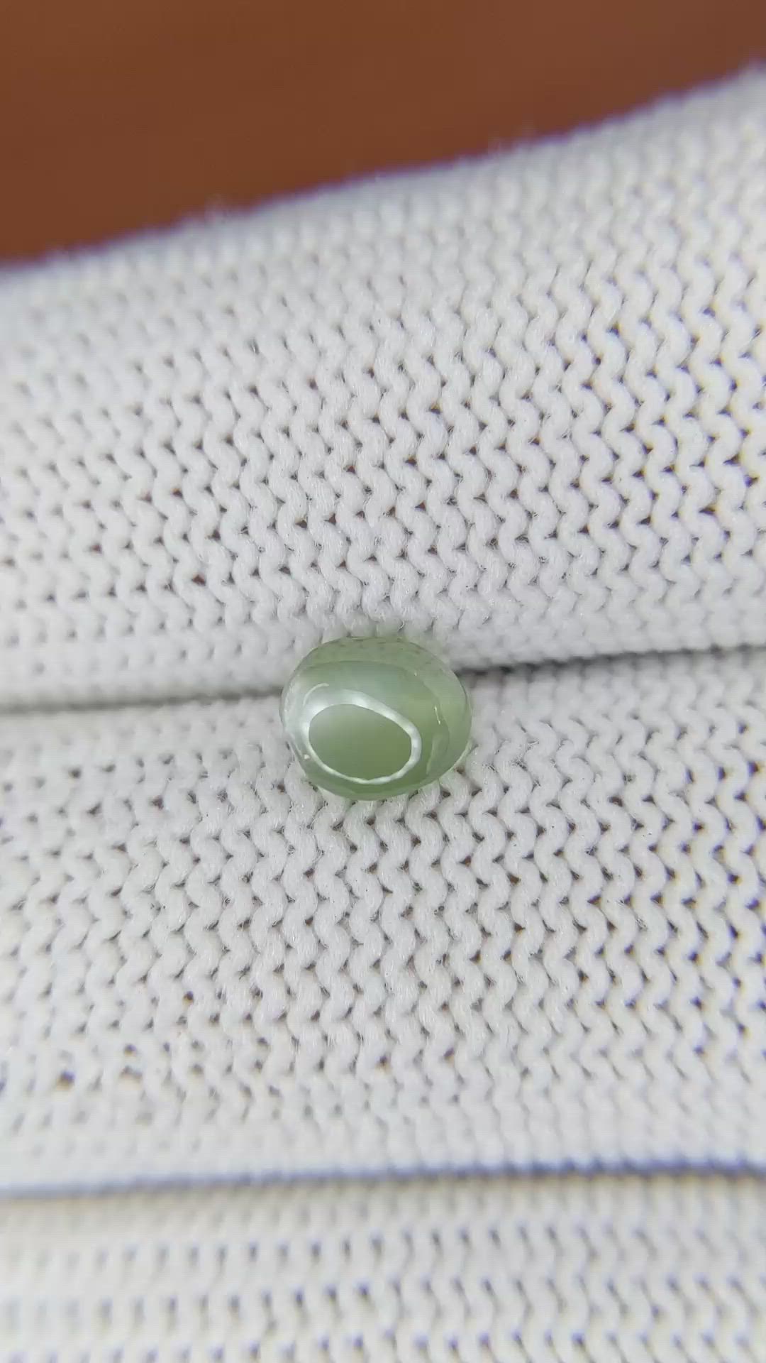 1.08 Ct. Green Cabochon Chrysoberyl from Ceylon (Sri Lanka) Size Video