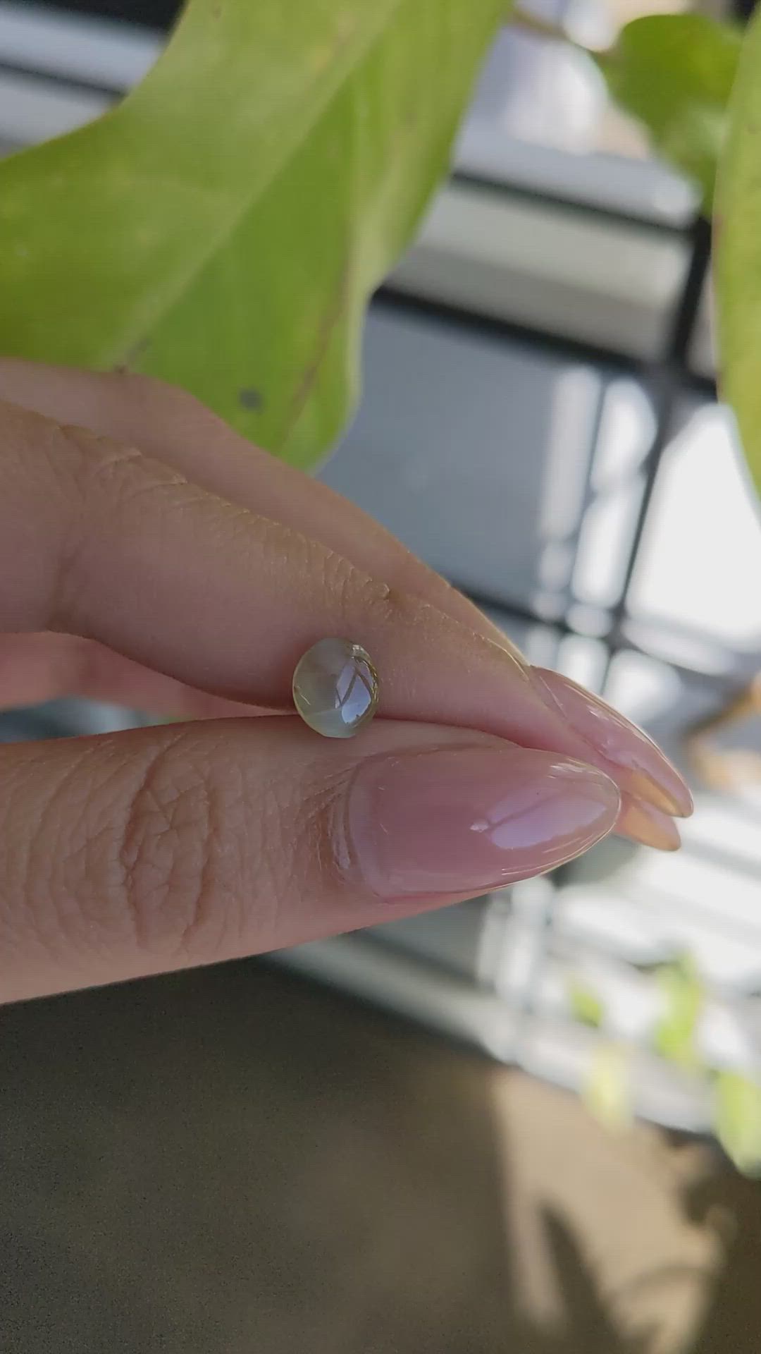 1.25 Ct. Greenish Yellow Cabochon Chrysoberyl from Ceylon (Sri Lanka) Size Video
