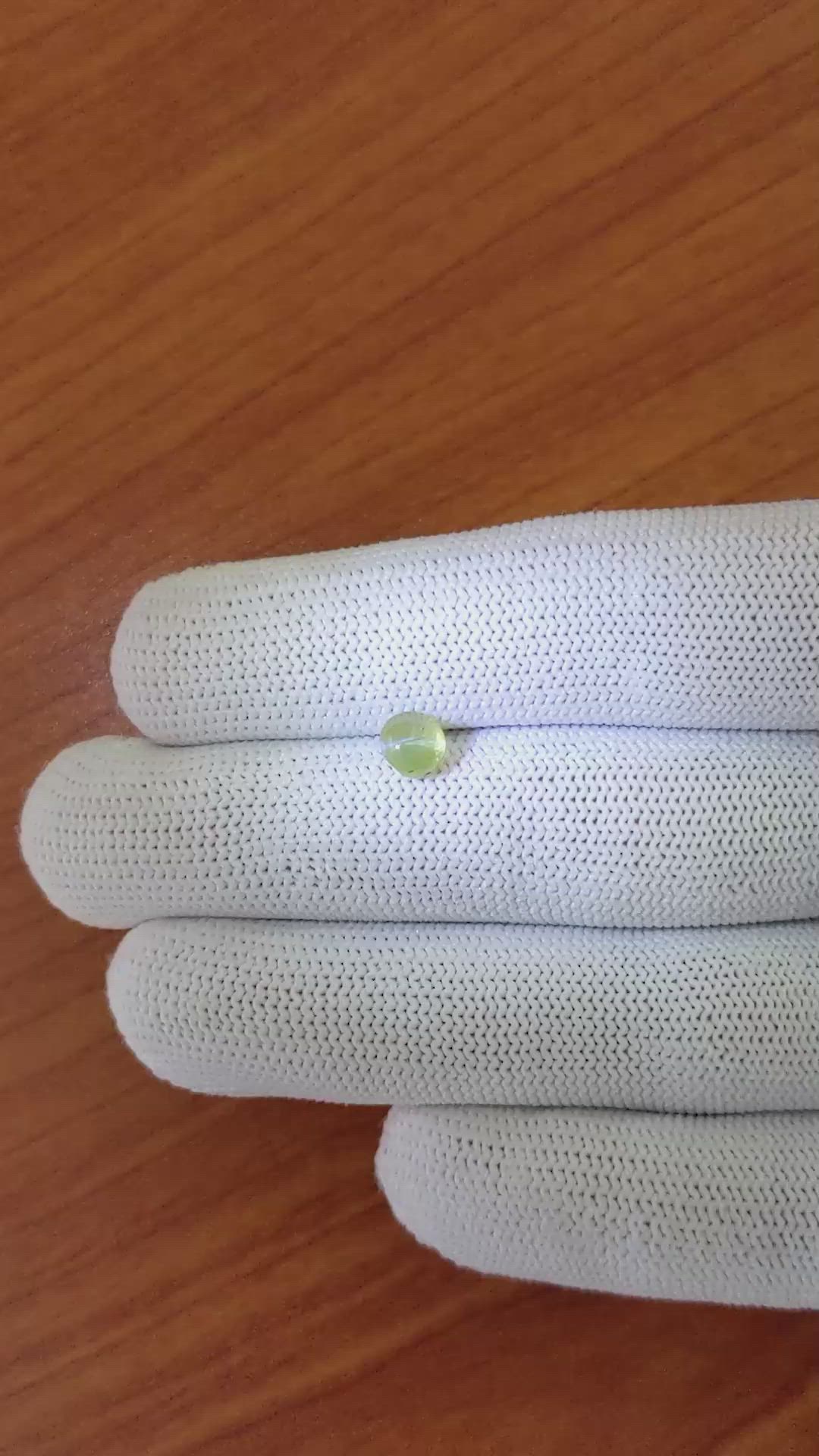 1.40 Ct. Yellow Cabochon Chrysoberyl from Ceylon (Sri Lanka) Size Video