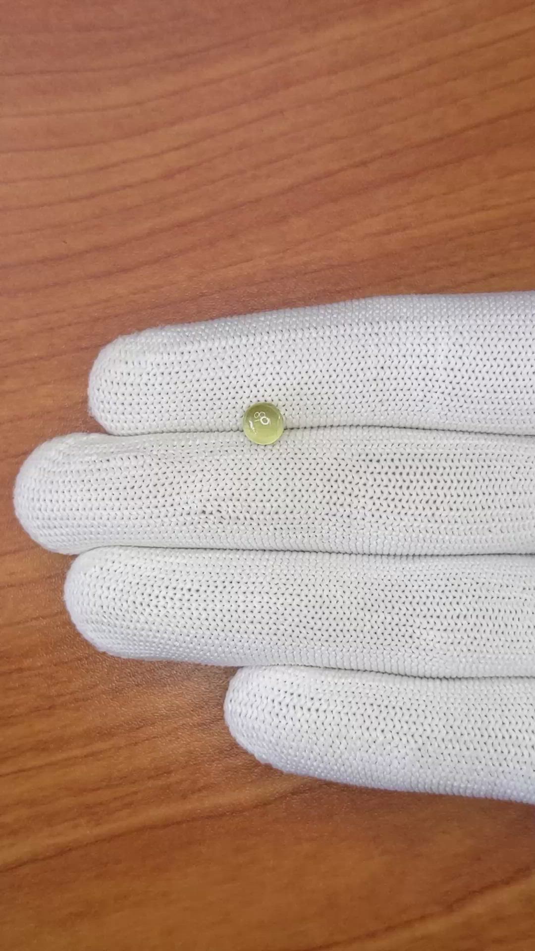 1.40 Ct. Yellow Cabochon Chrysoberyl from Ceylon (Sri Lanka) Size Video