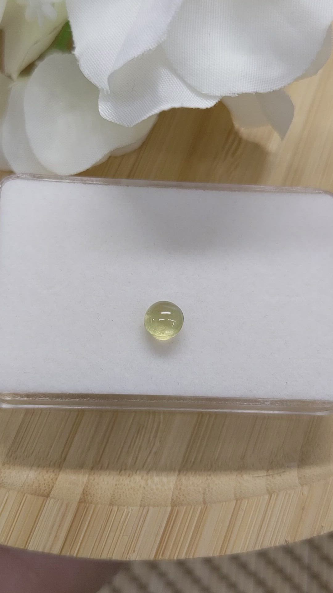 1.40 Ct. Yellow Cabochon Chrysoberyl from Ceylon (Sri Lanka) Size Video