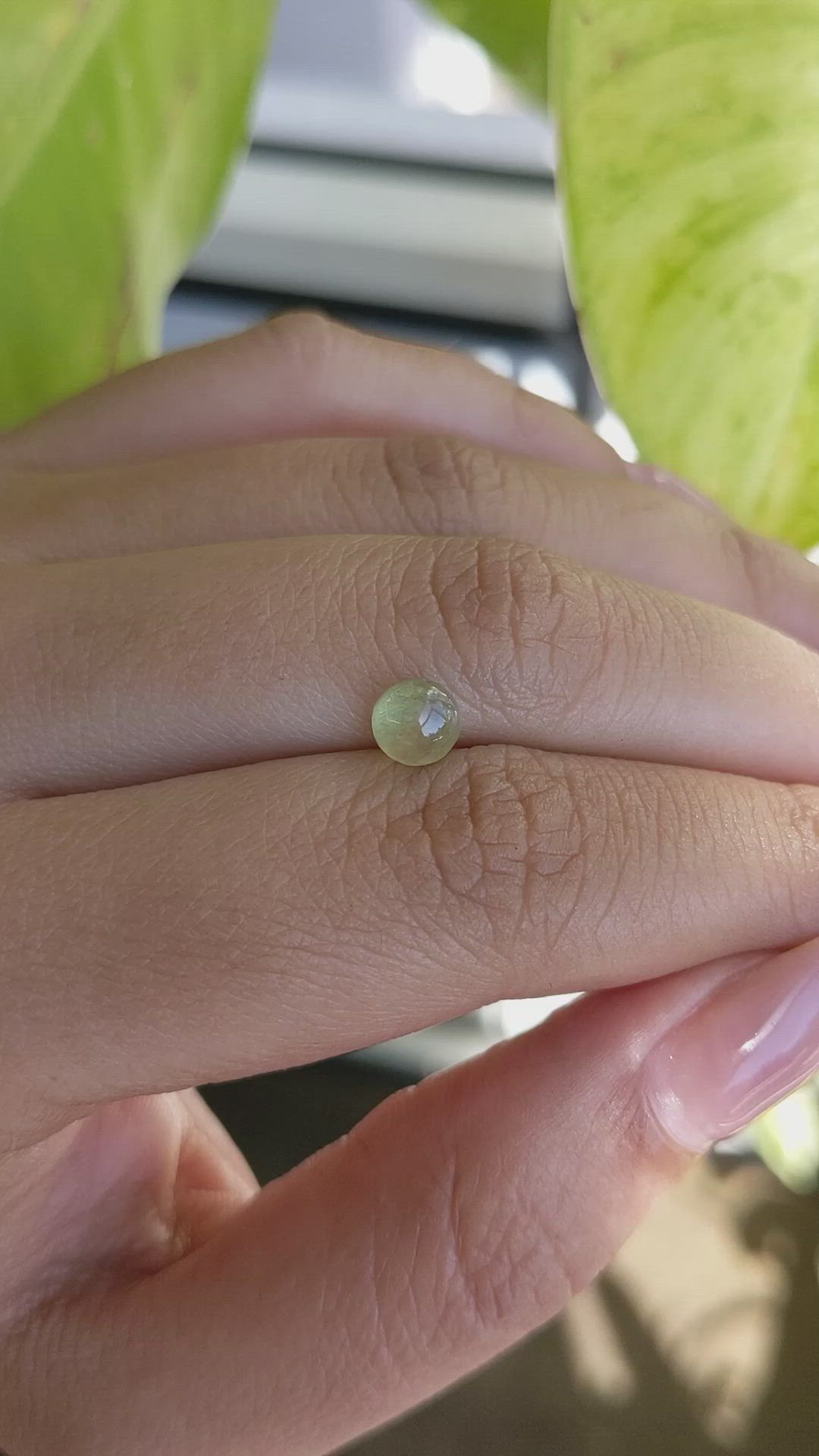 1.40 Ct. Yellow Cabochon Chrysoberyl from Ceylon (Sri Lanka) Size Video