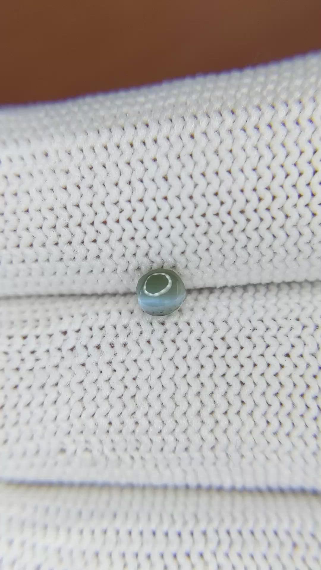 0.37 Ct. Green Cabochon Chrysoberyl from Ceylon (Sri Lanka) Size Video