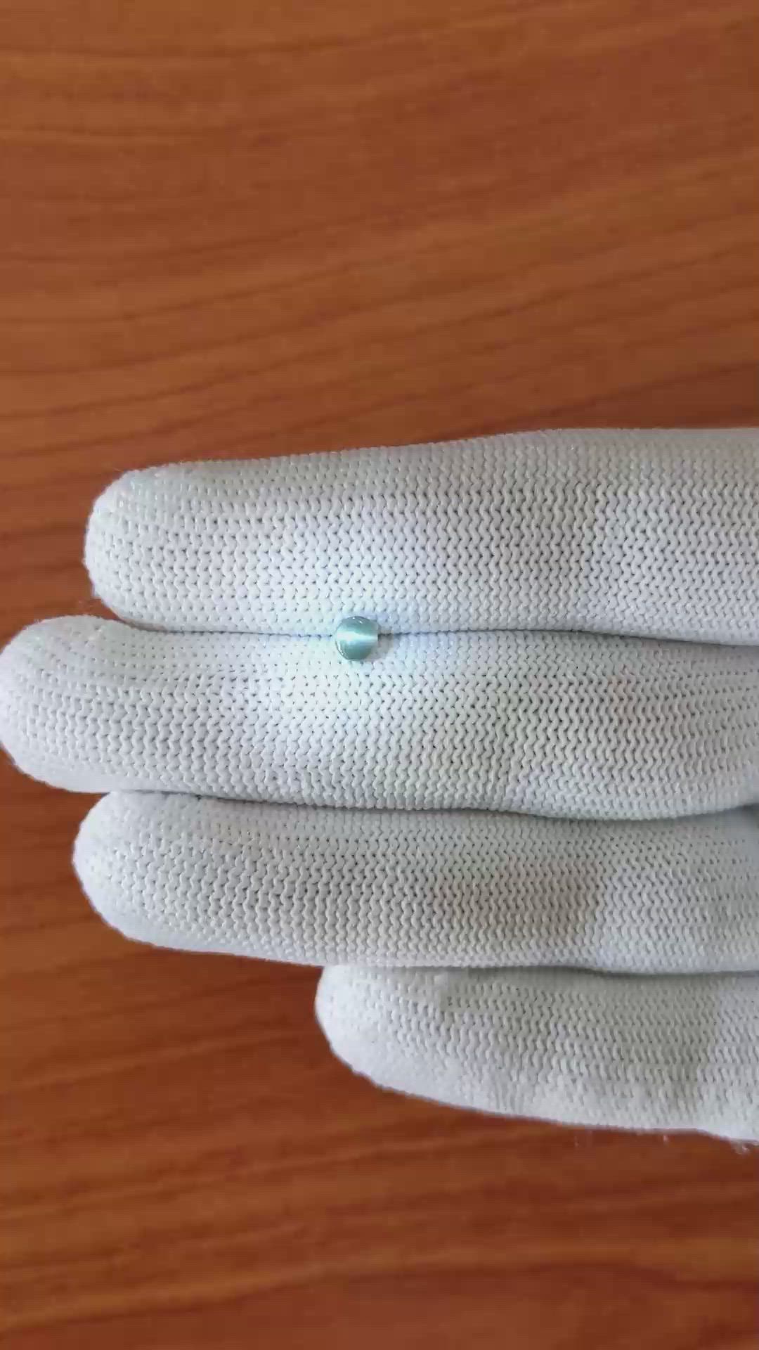 0.37 Ct. Green Cabochon Chrysoberyl from Ceylon (Sri Lanka) Size Video