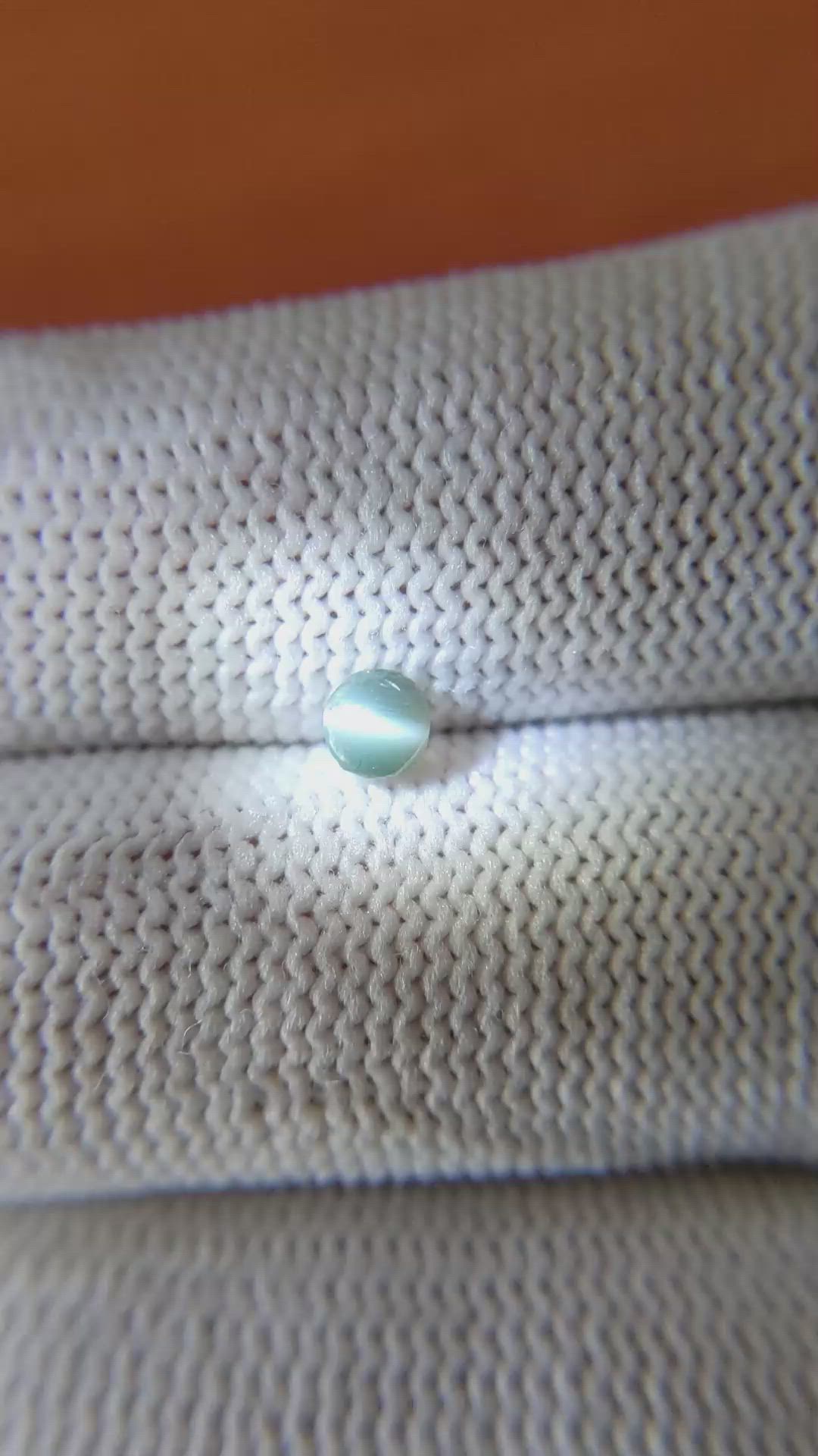 0.37 Ct. Green Cabochon Chrysoberyl from Ceylon (Sri Lanka) Size Video
