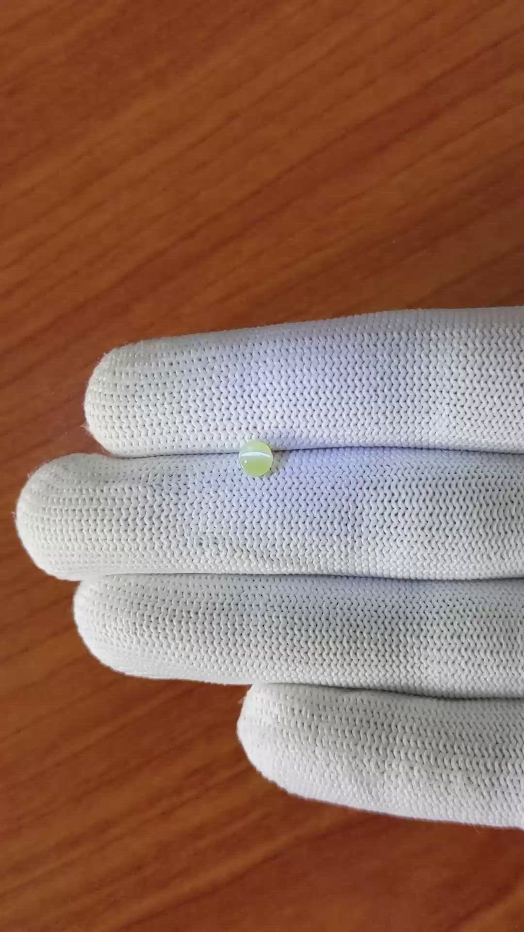 0.55 Ct. Greenish Yellow Cabochon Chrysoberyl from Ceylon (Sri Lanka) Size Video