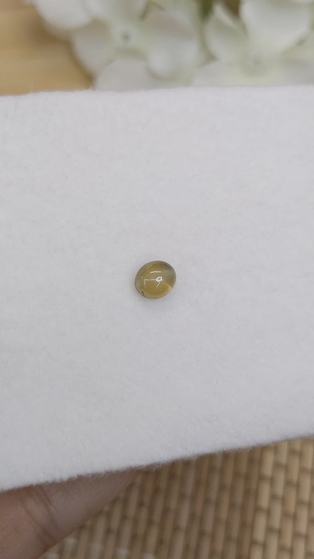 1.15 Ct. Brown Cabochon Chrysoberyl from Ceylon (Sri Lanka) Size Video