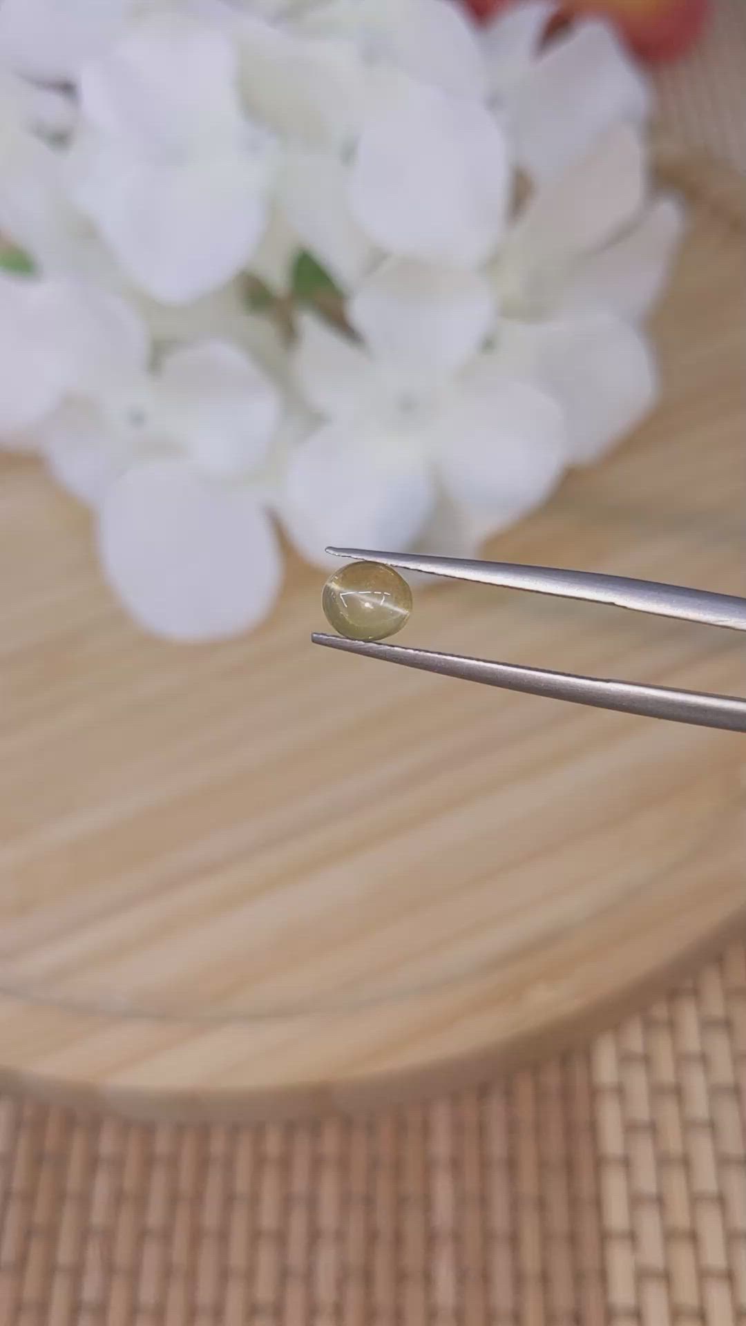 1.15 Ct. Brown Cabochon Chrysoberyl from Ceylon (Sri Lanka) Size Video