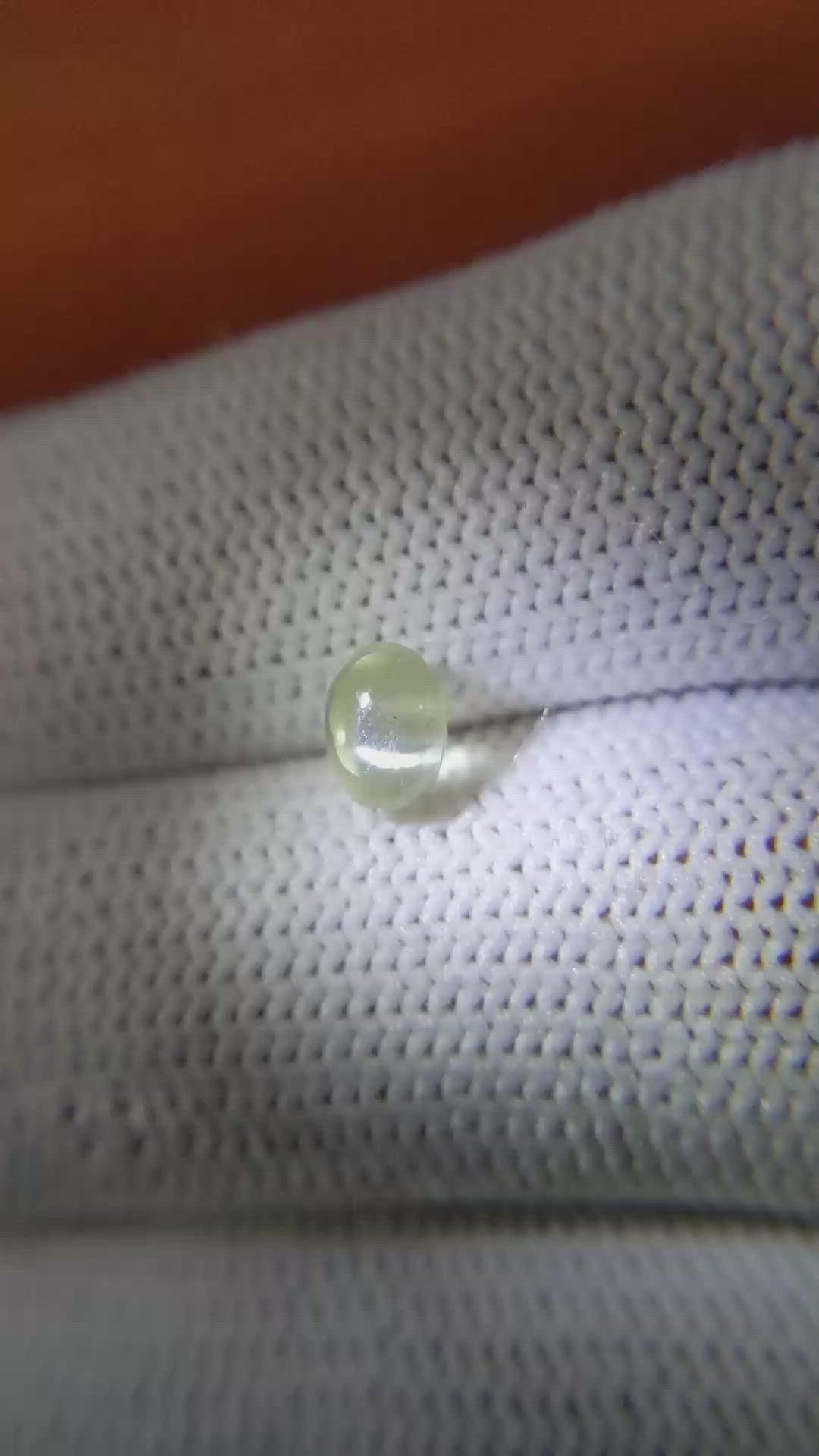 1.07 Ct. Yellow Cabochon Chrysoberyl from Ceylon (Sri Lanka) Size Video