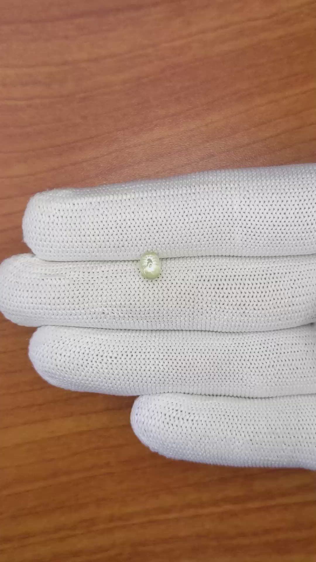 1.07 Ct. Yellow Cabochon Chrysoberyl from Ceylon (Sri Lanka) Size Video