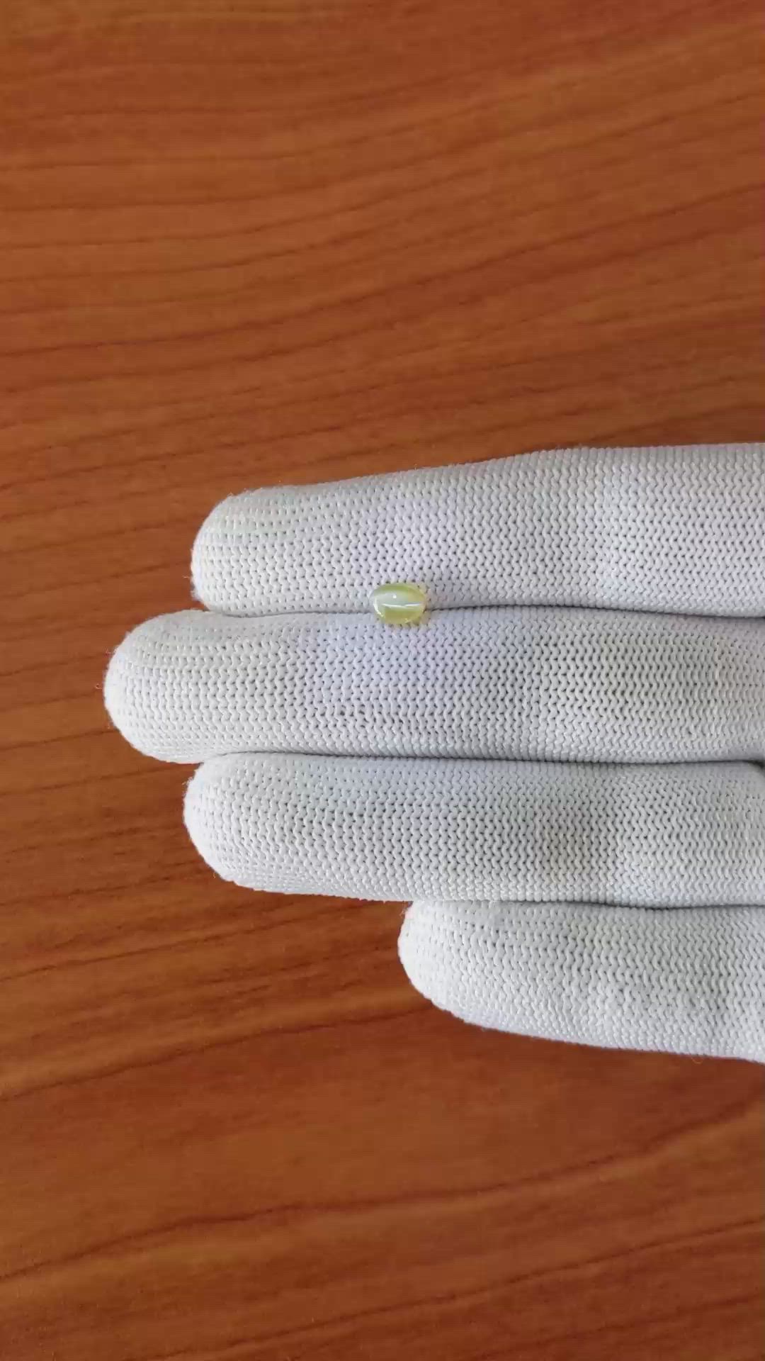 1.12 Ct. Yellow Cabochon Chrysoberyl from Ceylon (Sri Lanka) Size Video